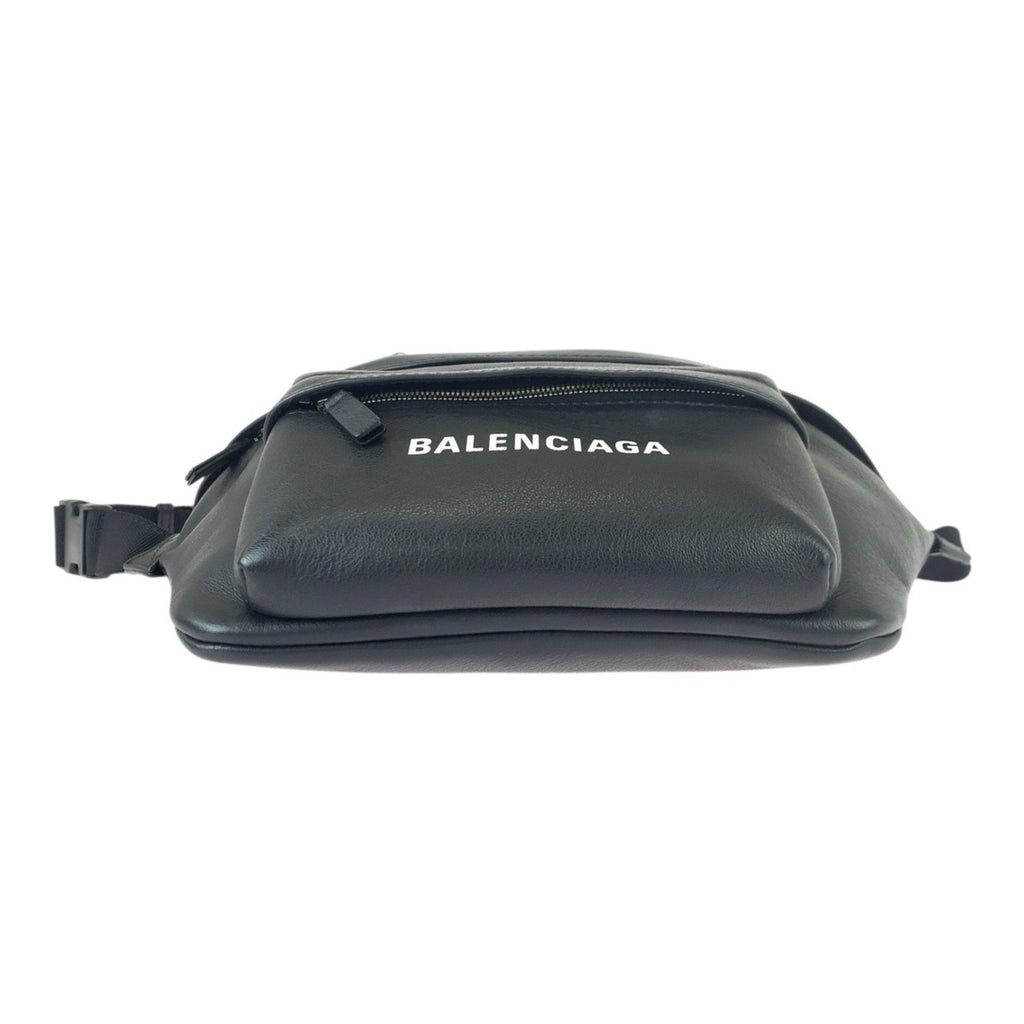 Balenciaga Black White Leather Fanny Pack Sling