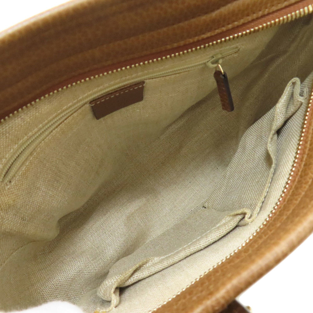 Gucci Brown Canvas Leather Handbag (Pre-Owned)