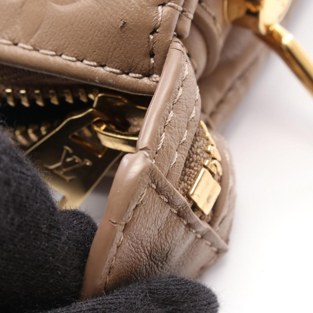 Louis Vuitton Beige Taupe Leather Shoulder Bag