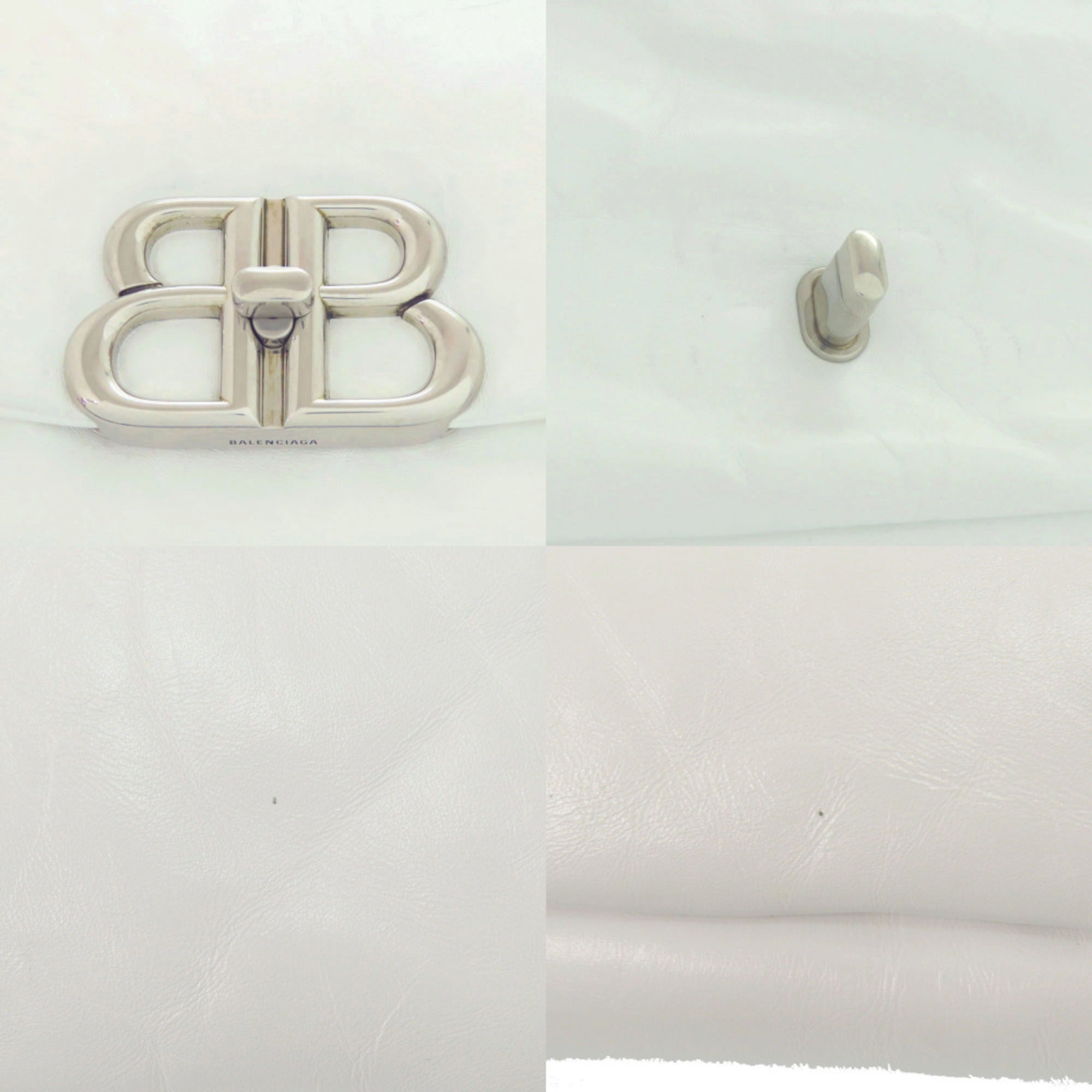 Balenciaga White Leather Handbag Shoulder
