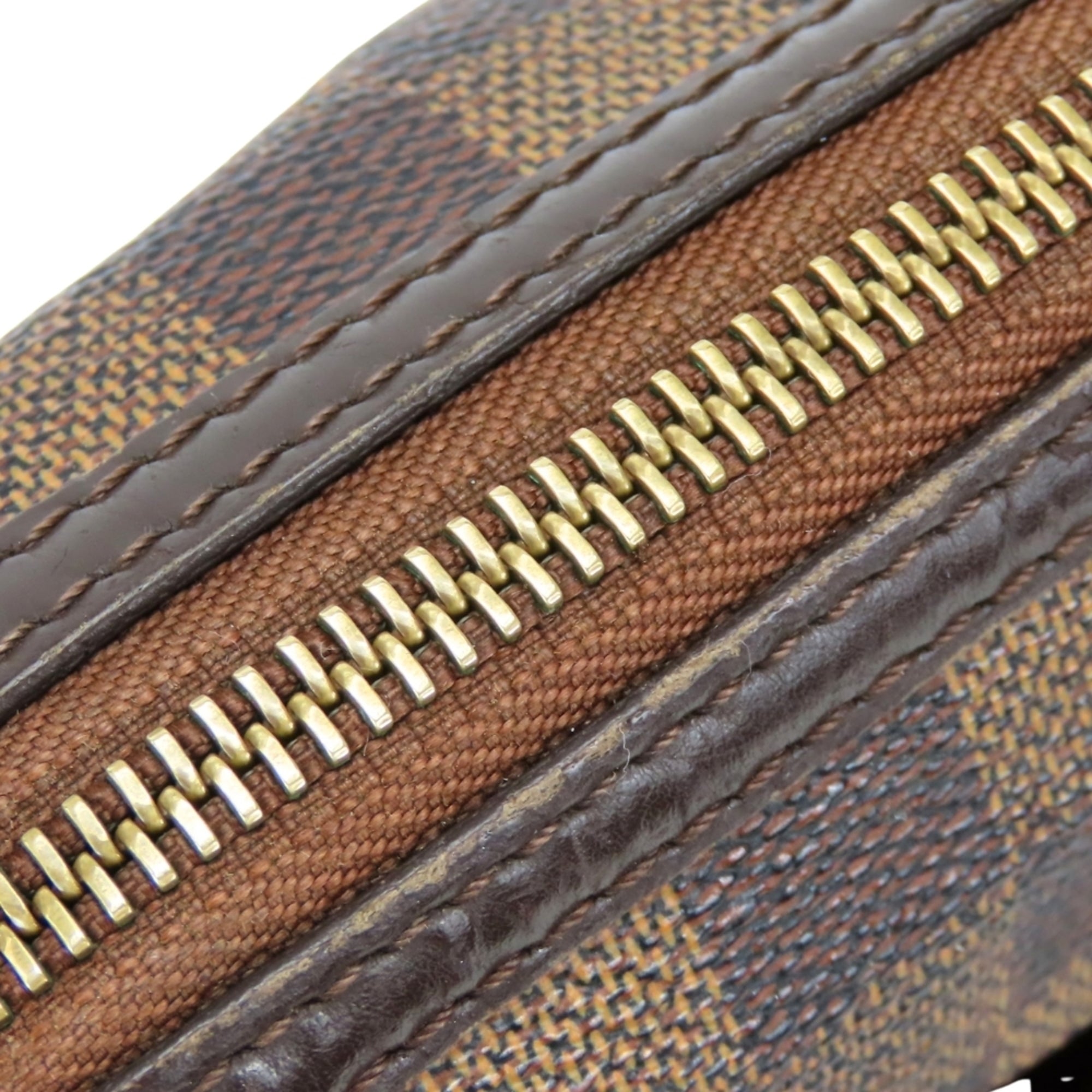 Louis Vuitton Damier Brown Damier Canvas Ebene Damier Canvas Leather Shoulder Bag