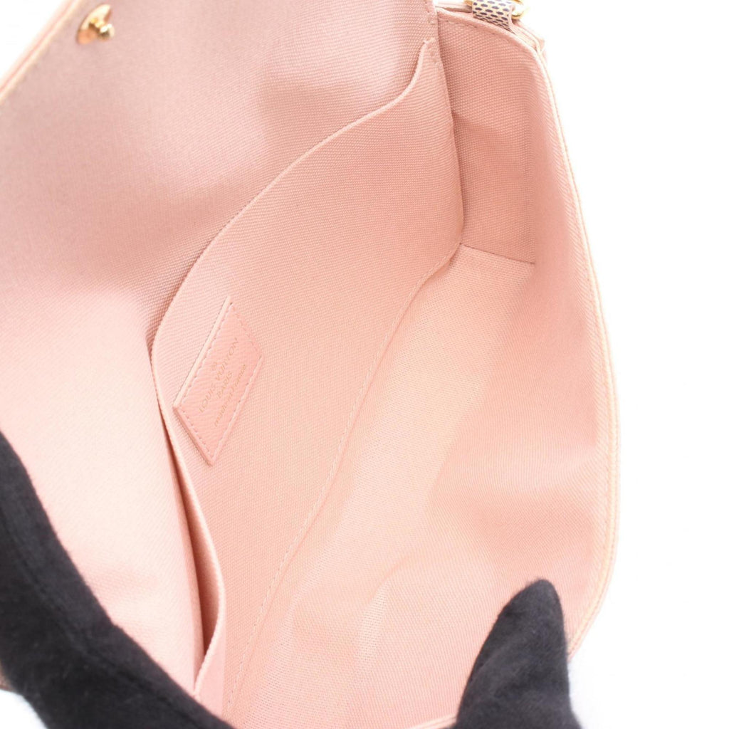 Louis Vuitton Pink White Pvc Leather Pochette Shoulder Bag