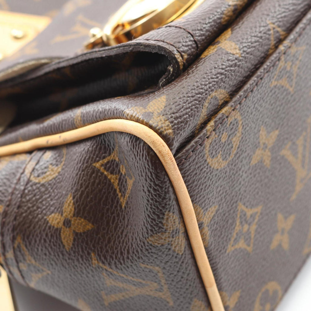 Louis Vuitton Brown Coated Canvas Leather Handbag