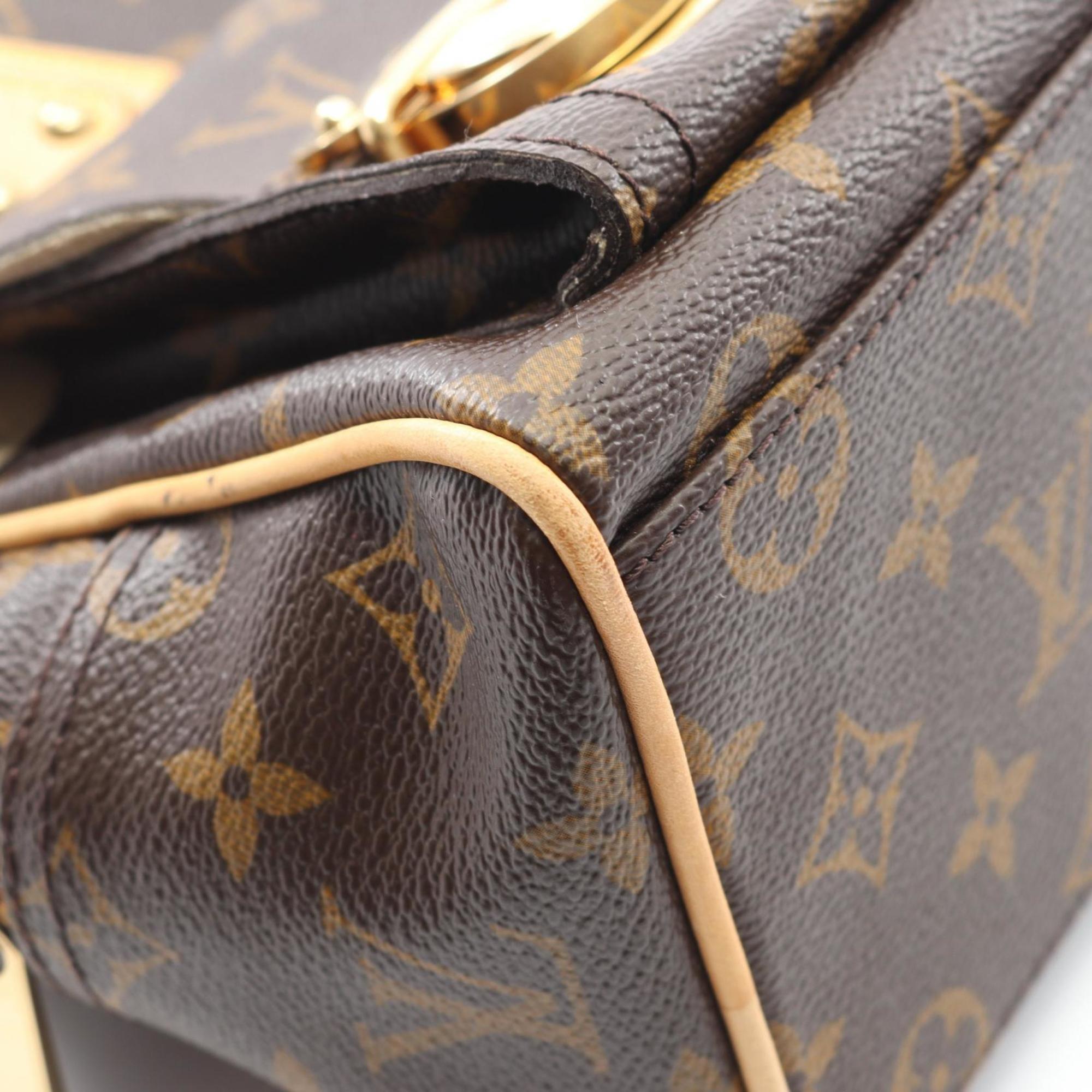 Louis Vuitton Brown Coated Canvas Leather Handbag
