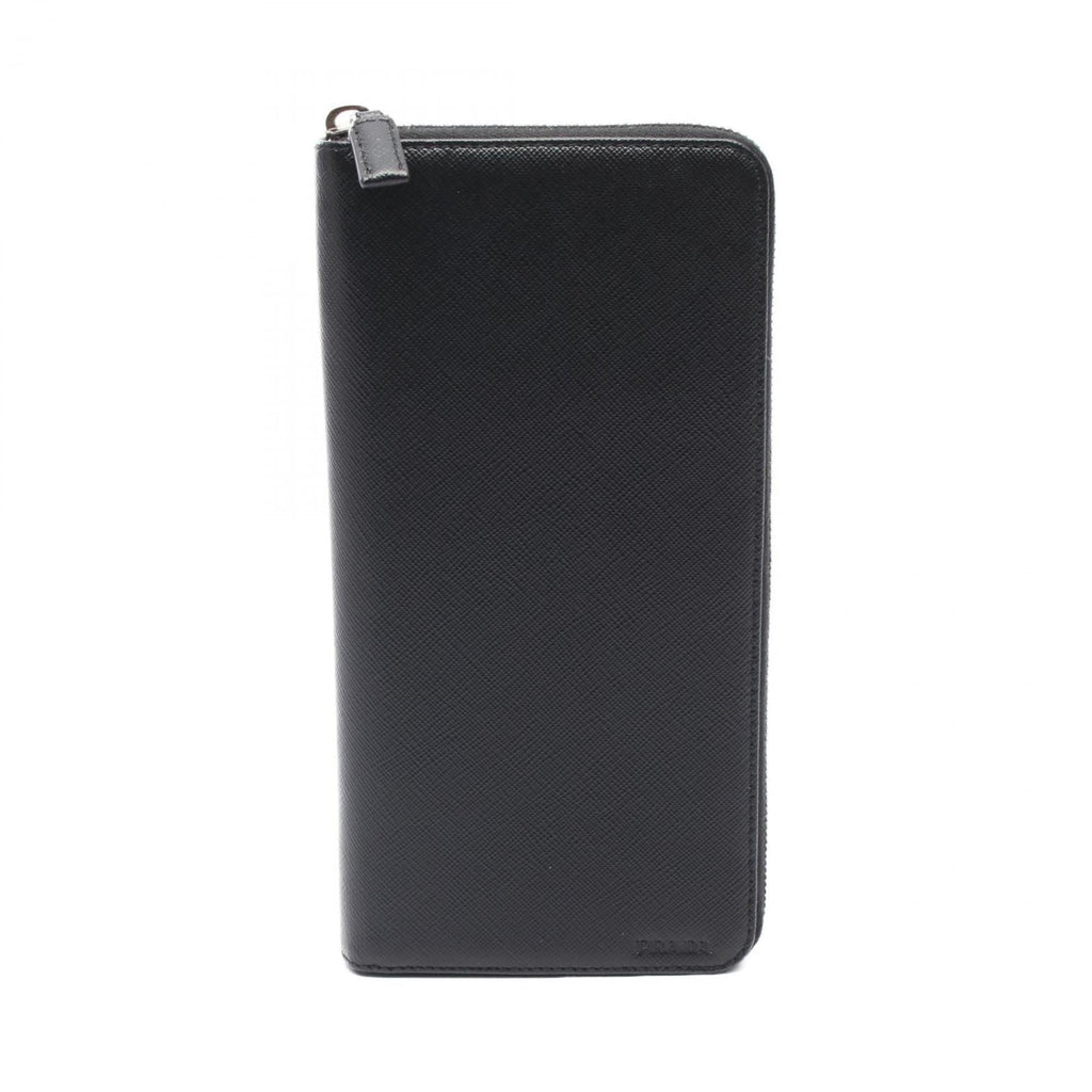 Prada Black Leather Long Wallet (Bi-Fold)