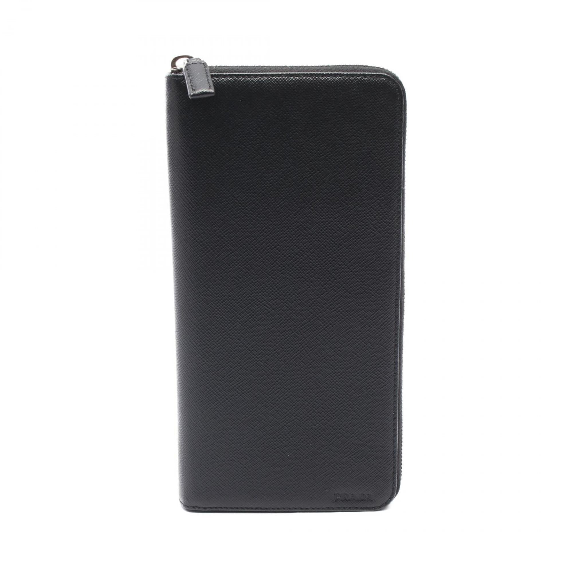 Prada Black Leather Long Wallet (Bi-Fold)