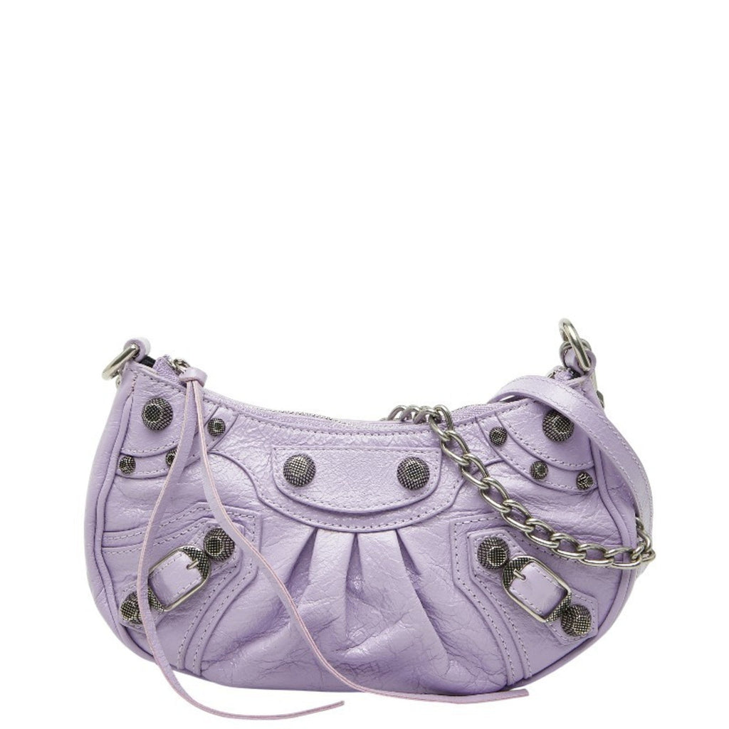 Balenciaga Purple Leather Handbag Shoulder