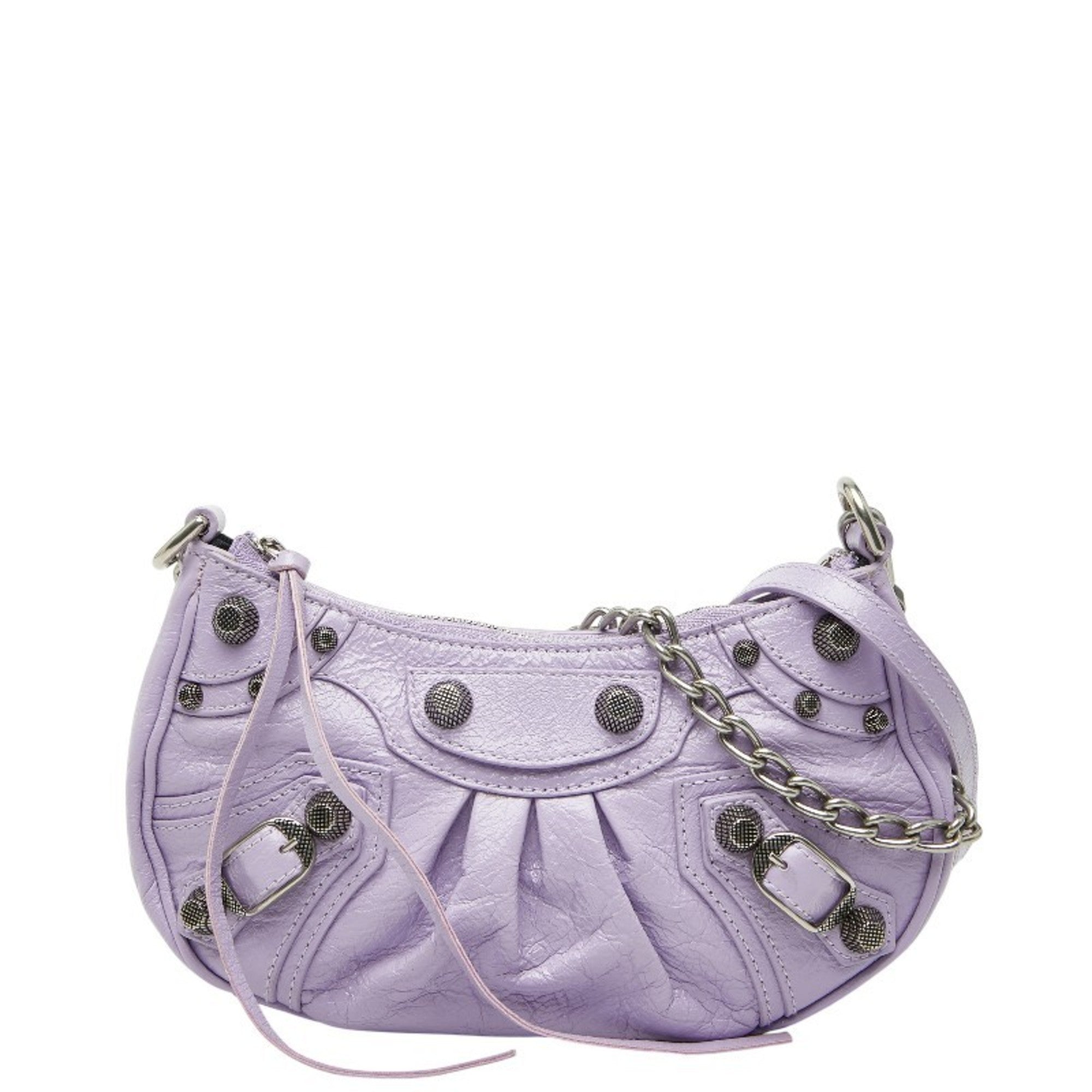 Balenciaga Purple Leather Handbag Shoulder
