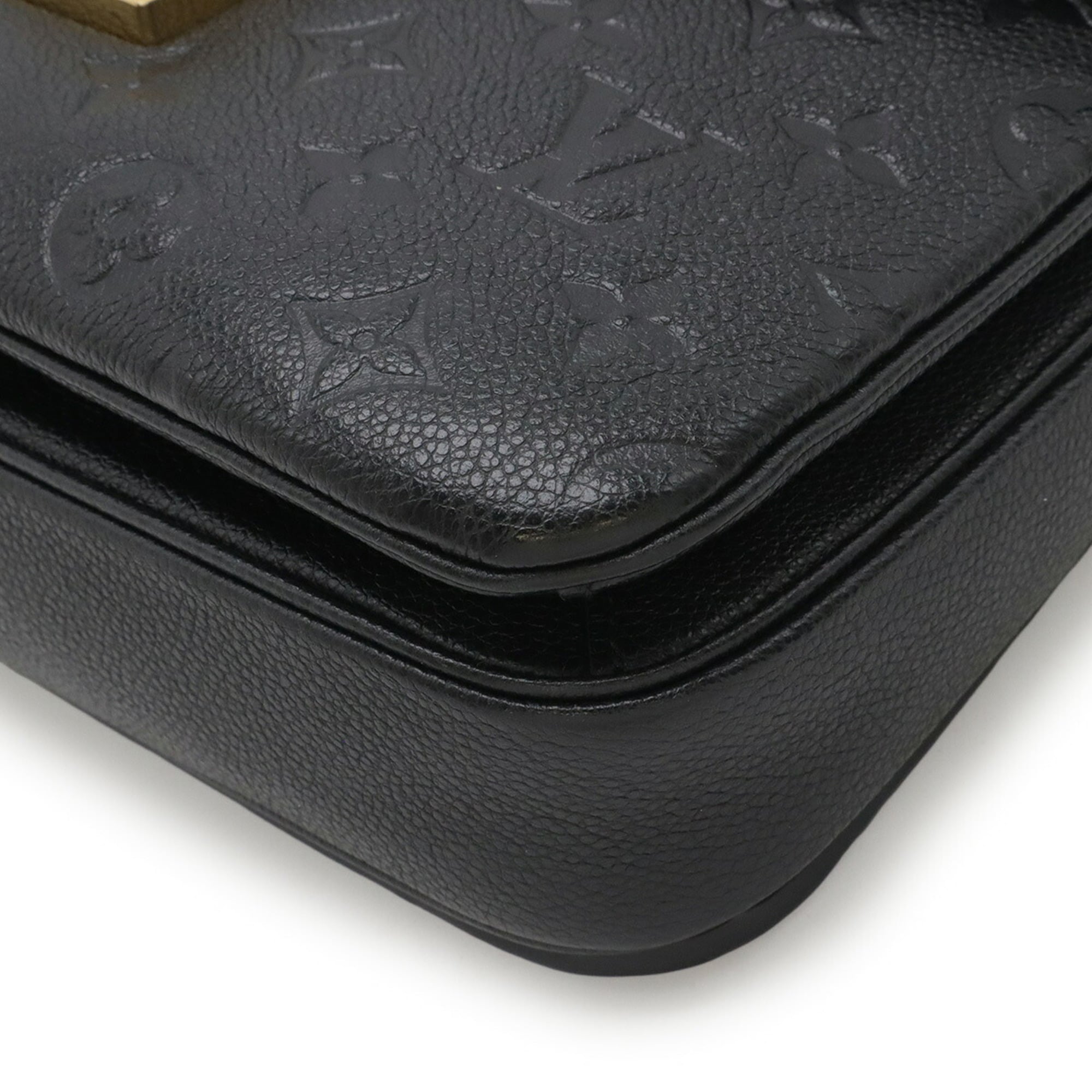Louis Vuitton Black Noir Monogram Empreinte Leather Handbag Pochette