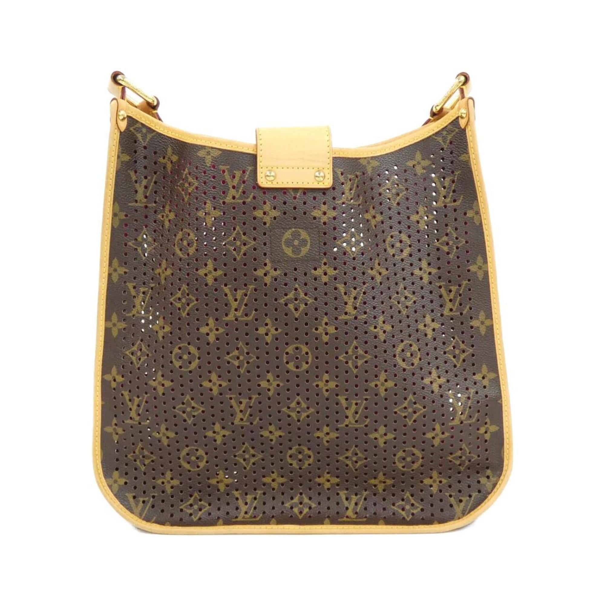 Louis Vuitton Monogram Perfo Fuchsia Marron Coated Canvas Shoulder Bag