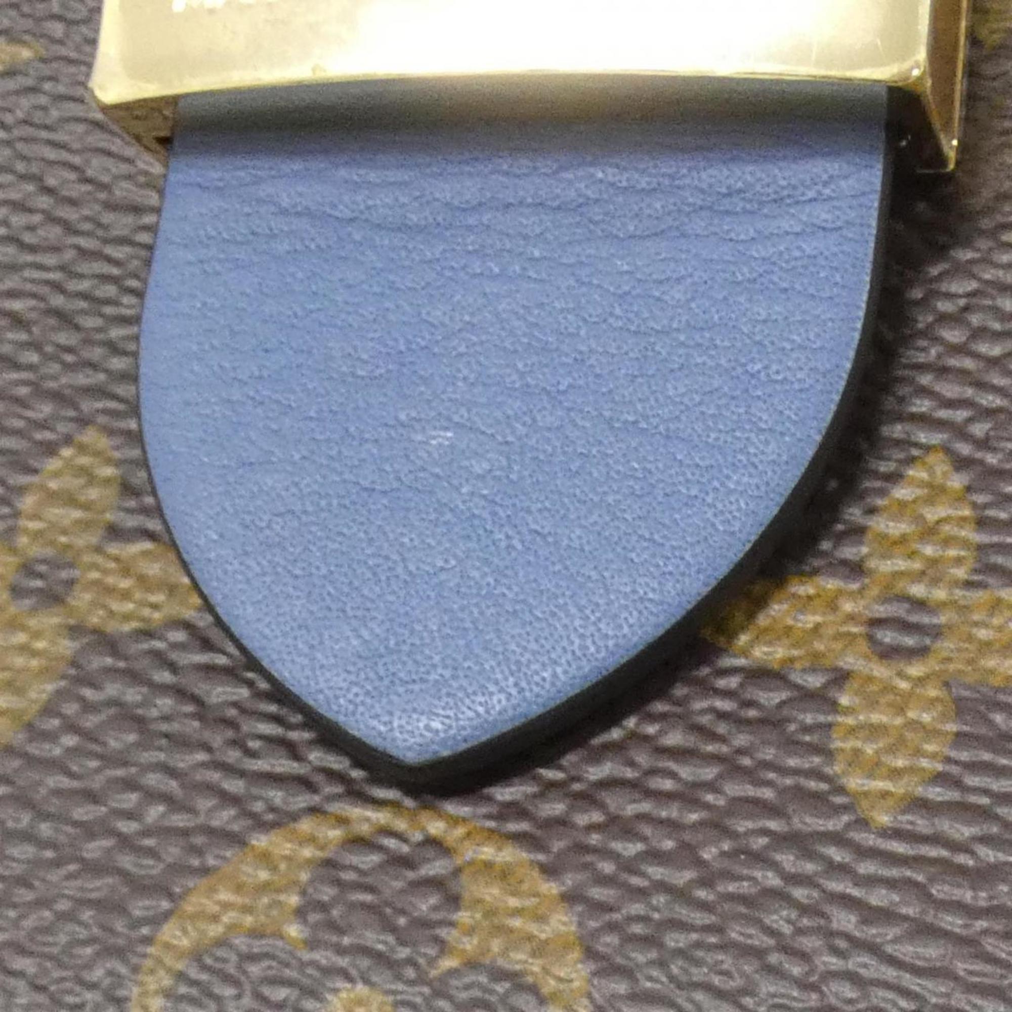 Louis Vuitton Blue Jean Marron Coated Canvas Leather Handbag