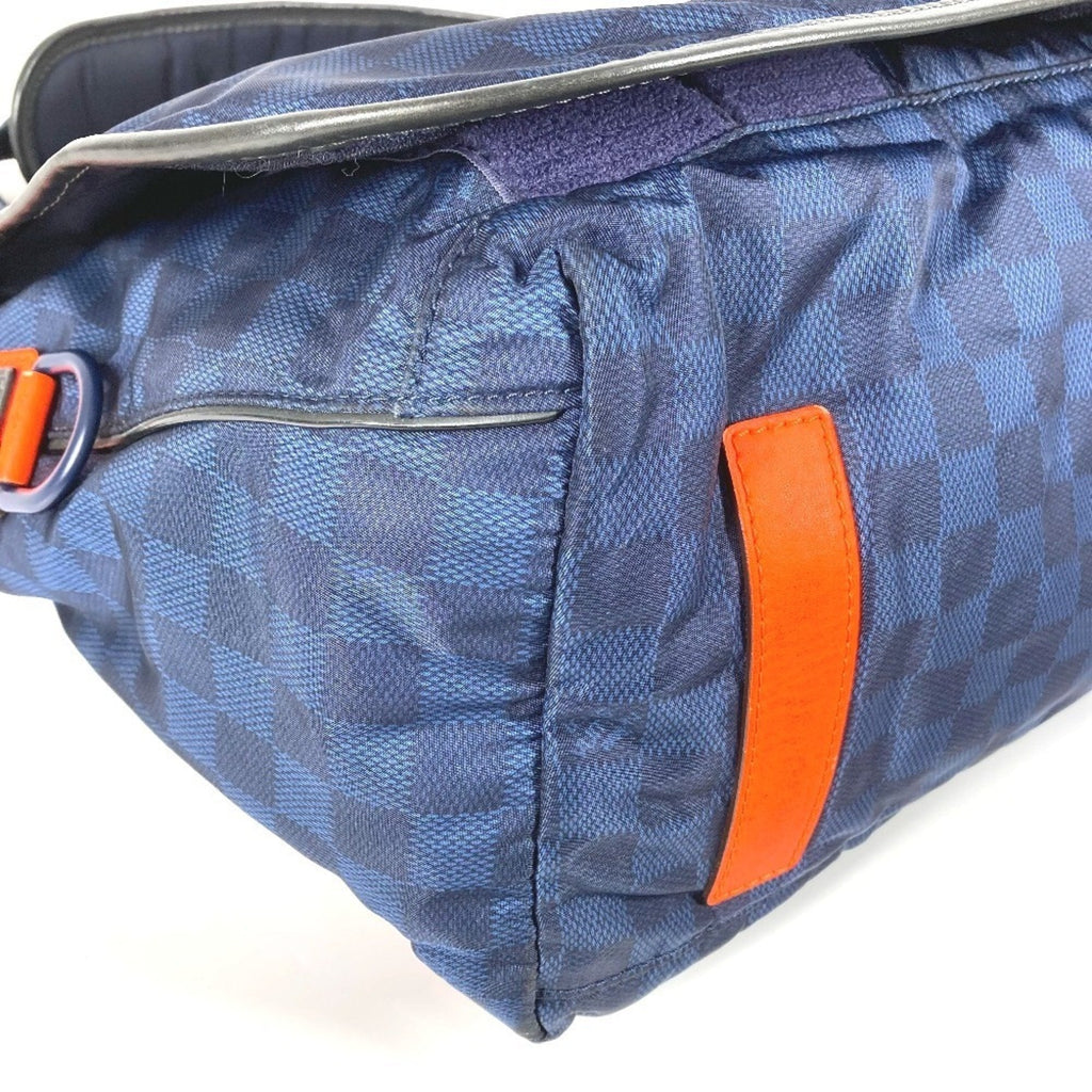 Louis Vuitton Navy Orange Leather Nylon Messenger Bag Shoulder Bag