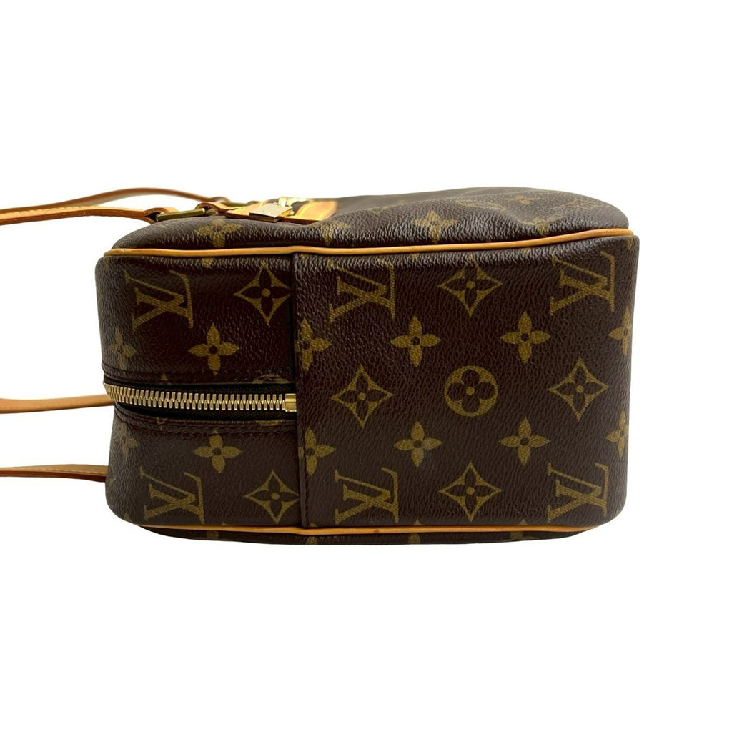 Louis Vuitton Brown Leather Pvc Shoulder Bag Tote Bag