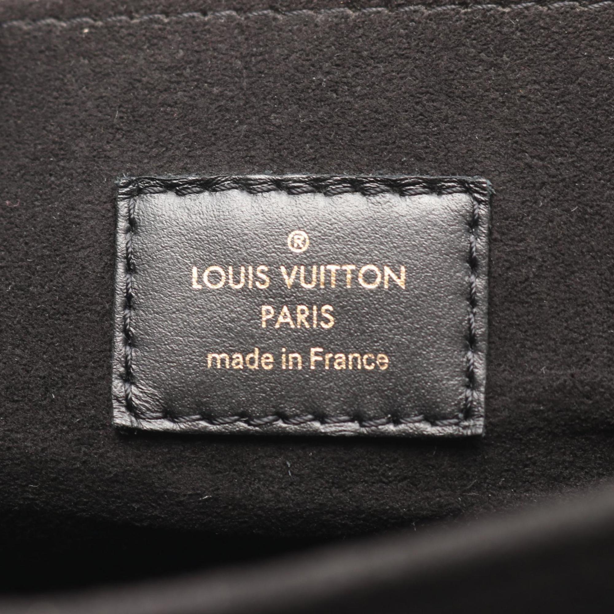 Louis Vuitton Black Brown Coated Canvas Monogram Reverse Pvc Leather Handbag Pochette