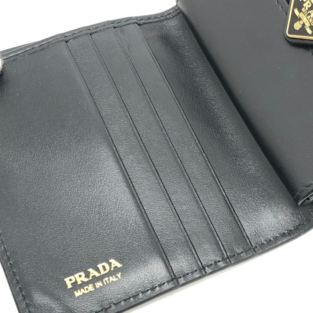 Prada Black Leather Wallet (Bi-Fold)