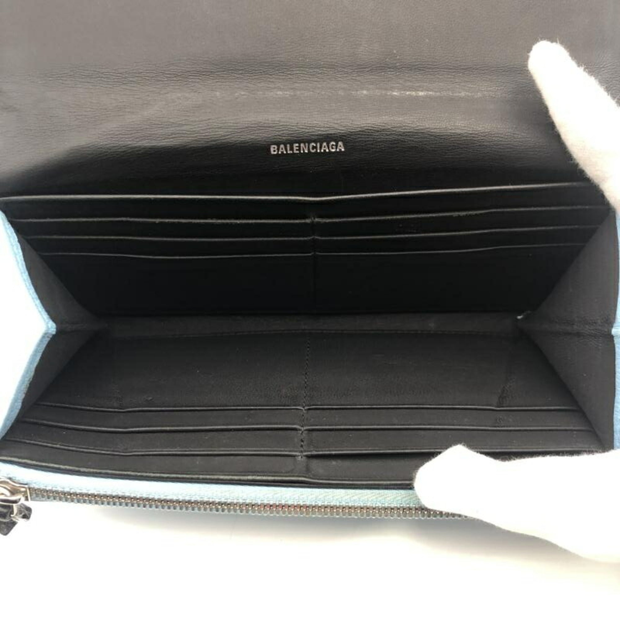 Balenciaga Light Blue Long Wallet (Bi-Fold)