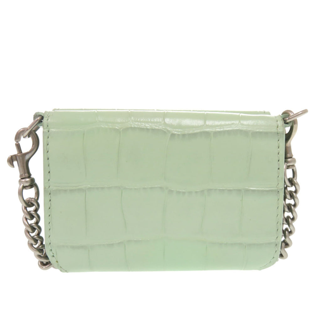 Balenciaga Green Leather Chain/Shoulder Wallet