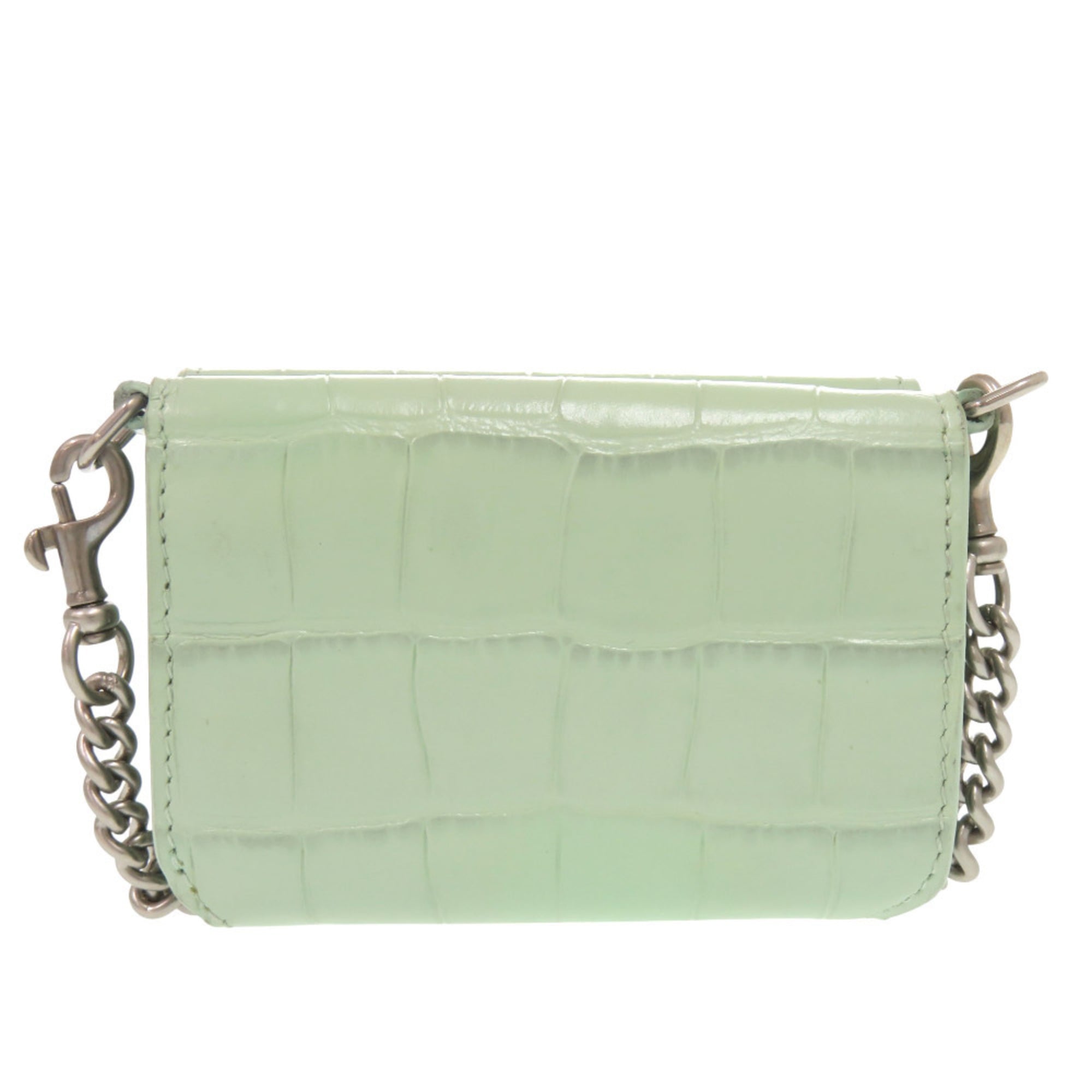 Balenciaga Green Leather Chain/Shoulder Wallet
