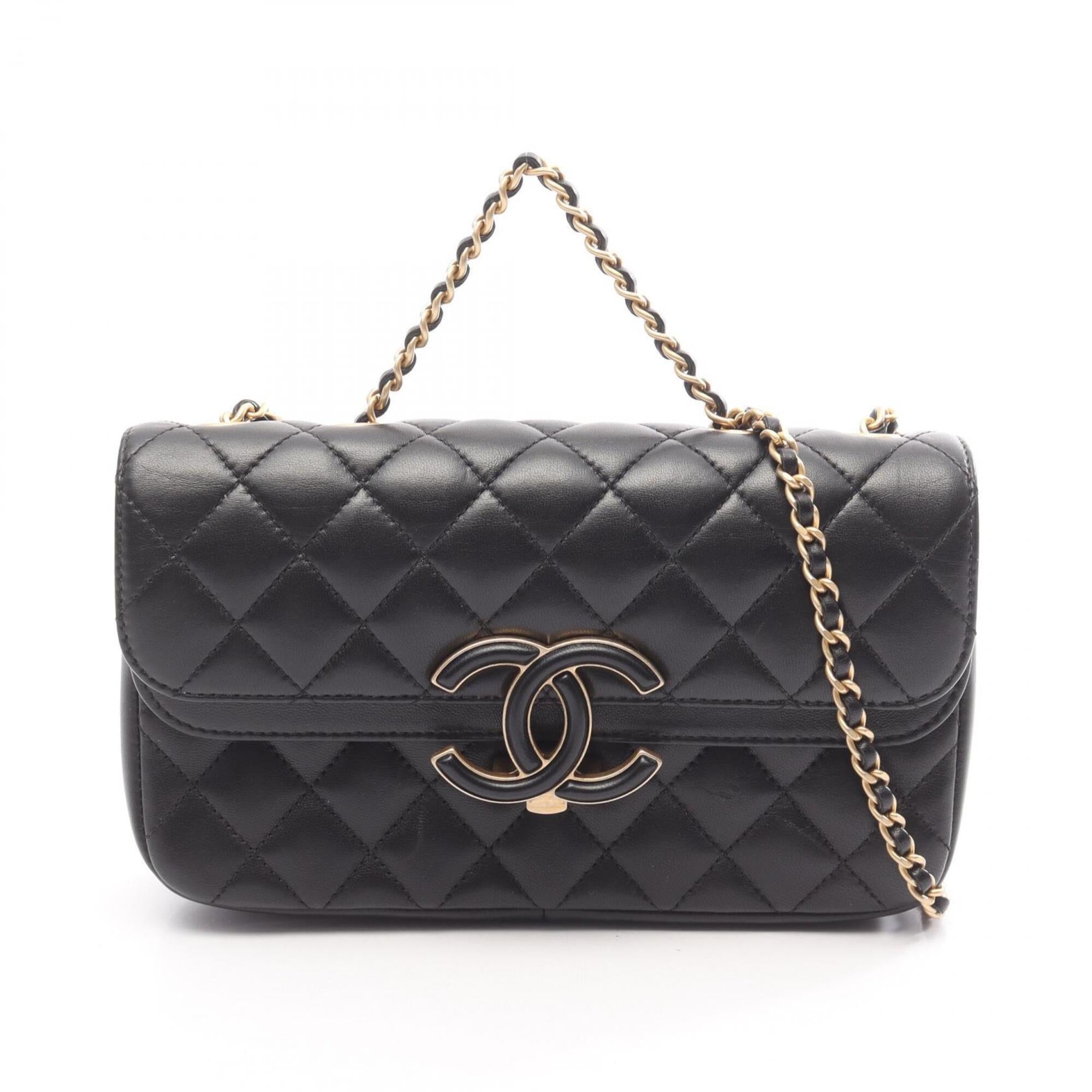 Chanel Black Leather Handbag Shoulder Bag