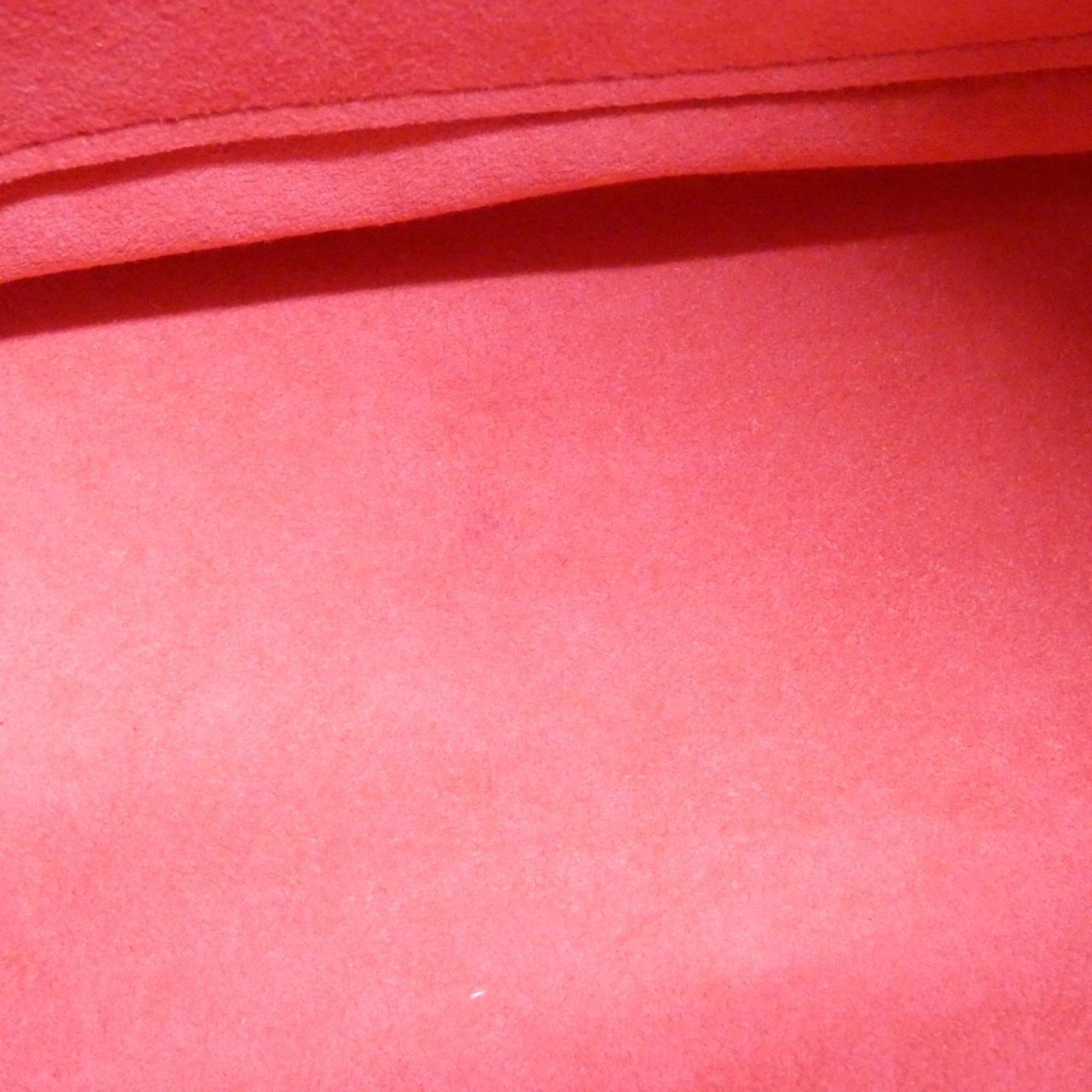 Louis Vuitton Monogram Marron Rose Litchi Coated Canvas Leather Handbag