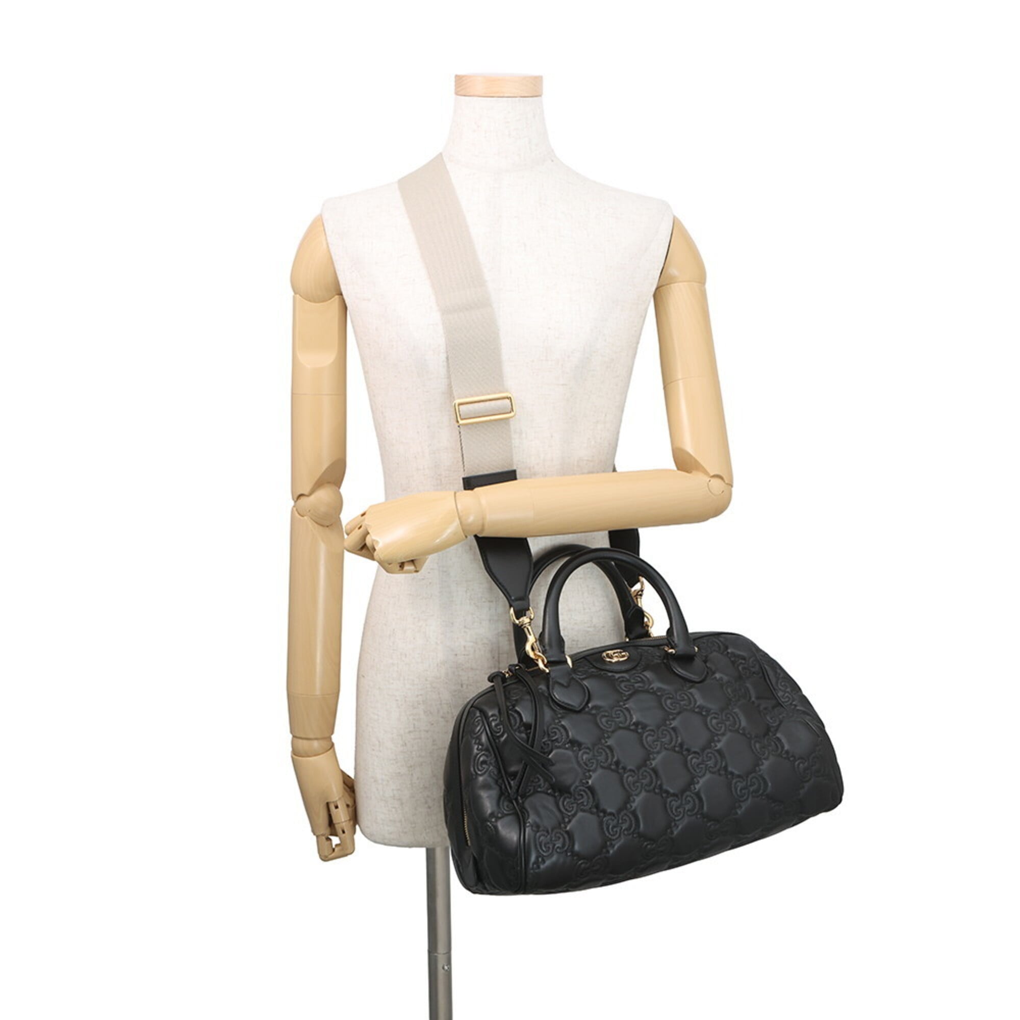 Gucci Black Leather Handbag Shoulder Bag (Pre-Owned)