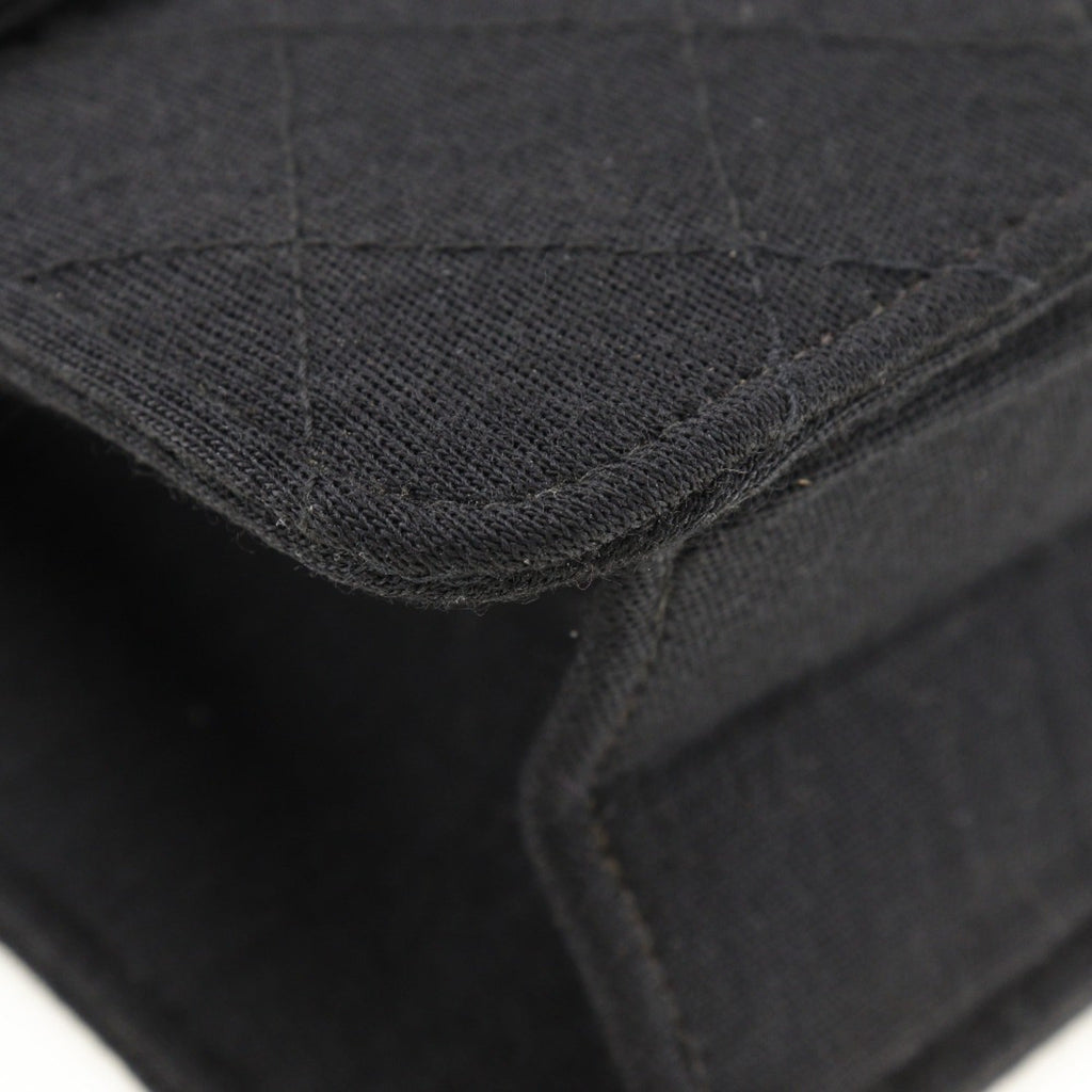 Chanel Black Cotton Shoulder Bag