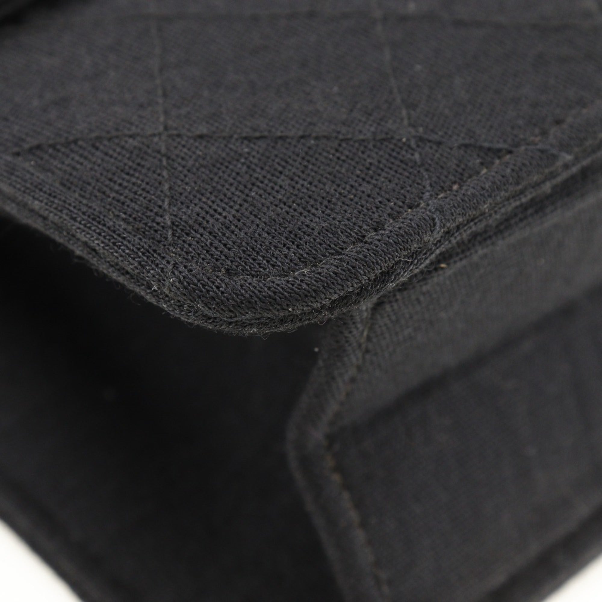 Chanel Black Cotton Shoulder Bag