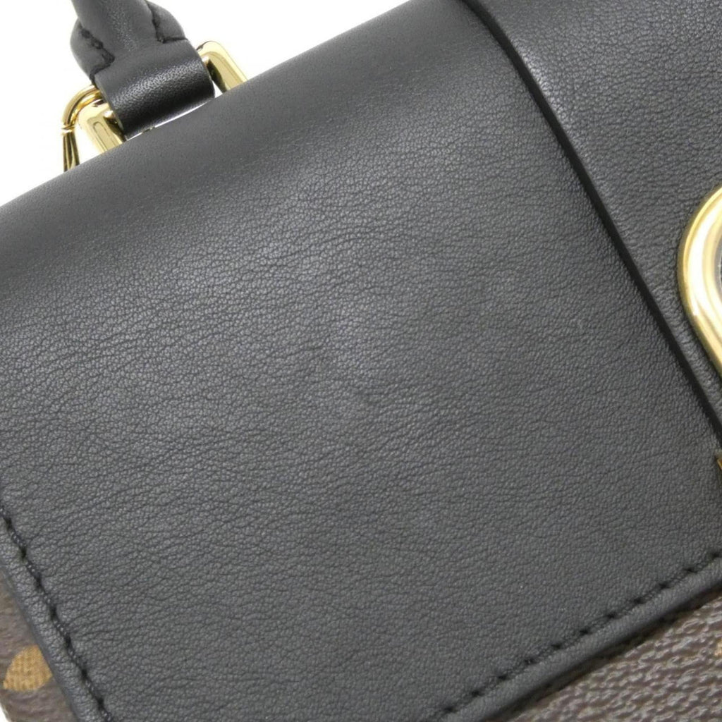 Louis Vuitton Black Marron Coated Canvas Leather Handbag
