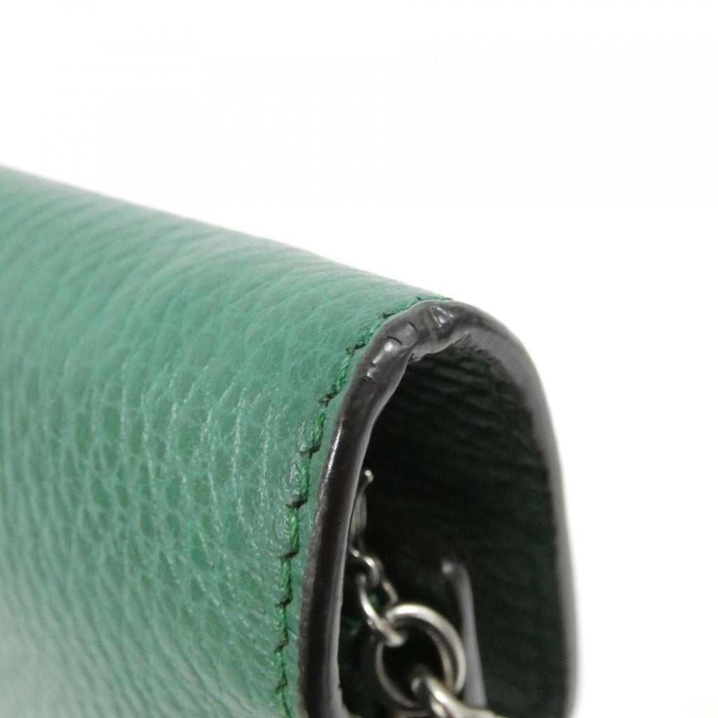 Gucci Emerald Green Leather Chain/Shoulder Wallet (Pre-Owned)