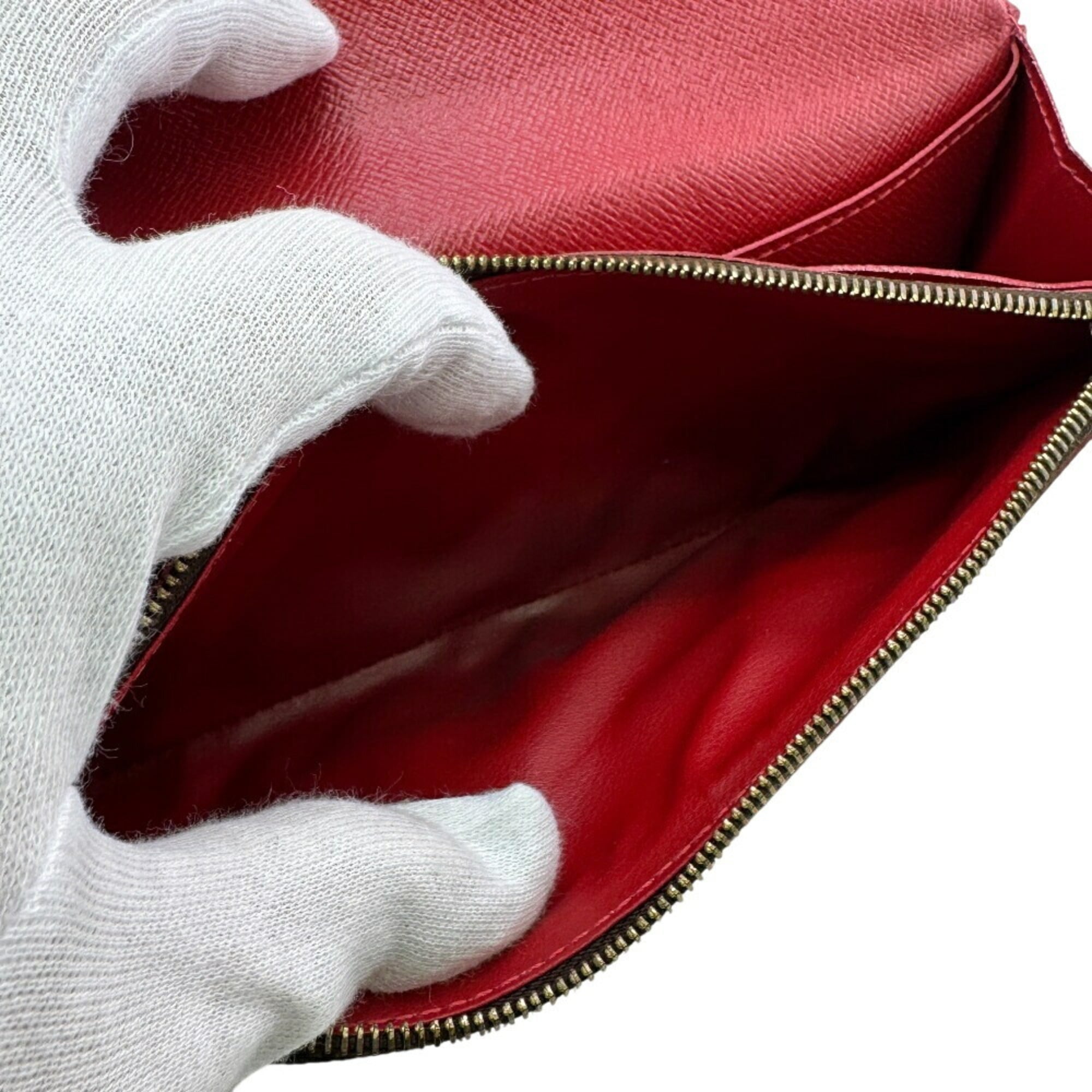 Louis Vuitton Brown Red Color Leather Coin Purse/Coin Case
