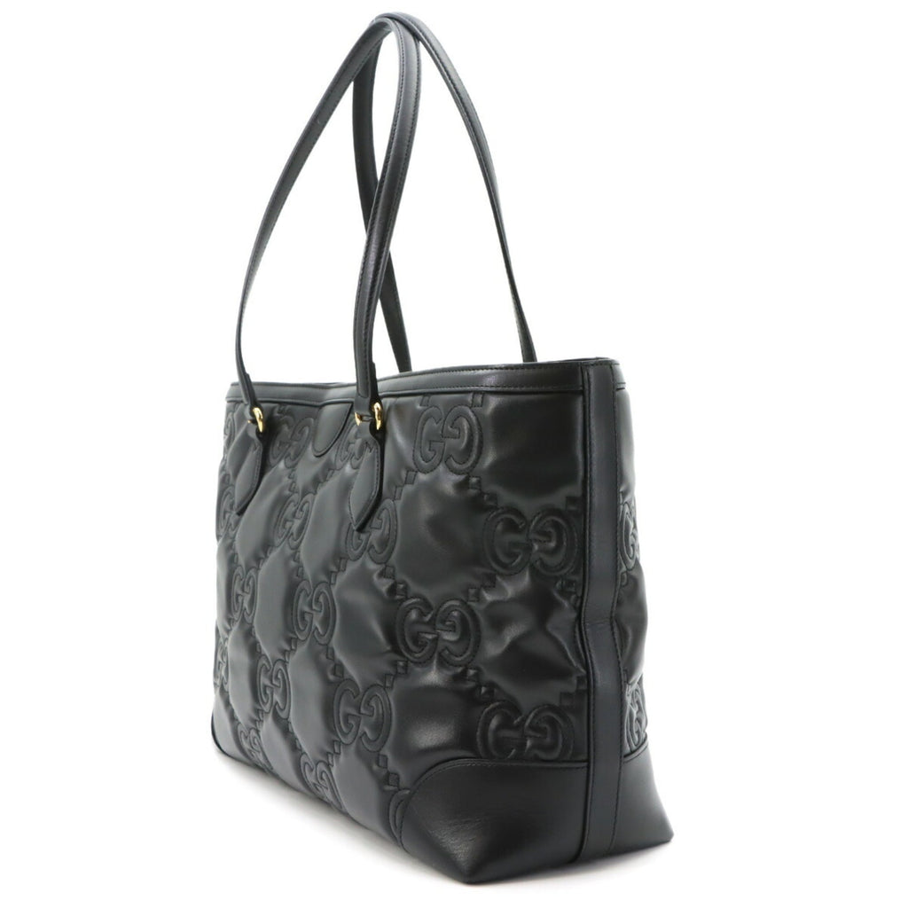 Gucci Black Leather Handbag Tote Bag (Pre-Owned)
