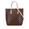 Louis Vuitton Brown Damier Canvas Pink Pvc Leather Shoulder Bag Tote Bag