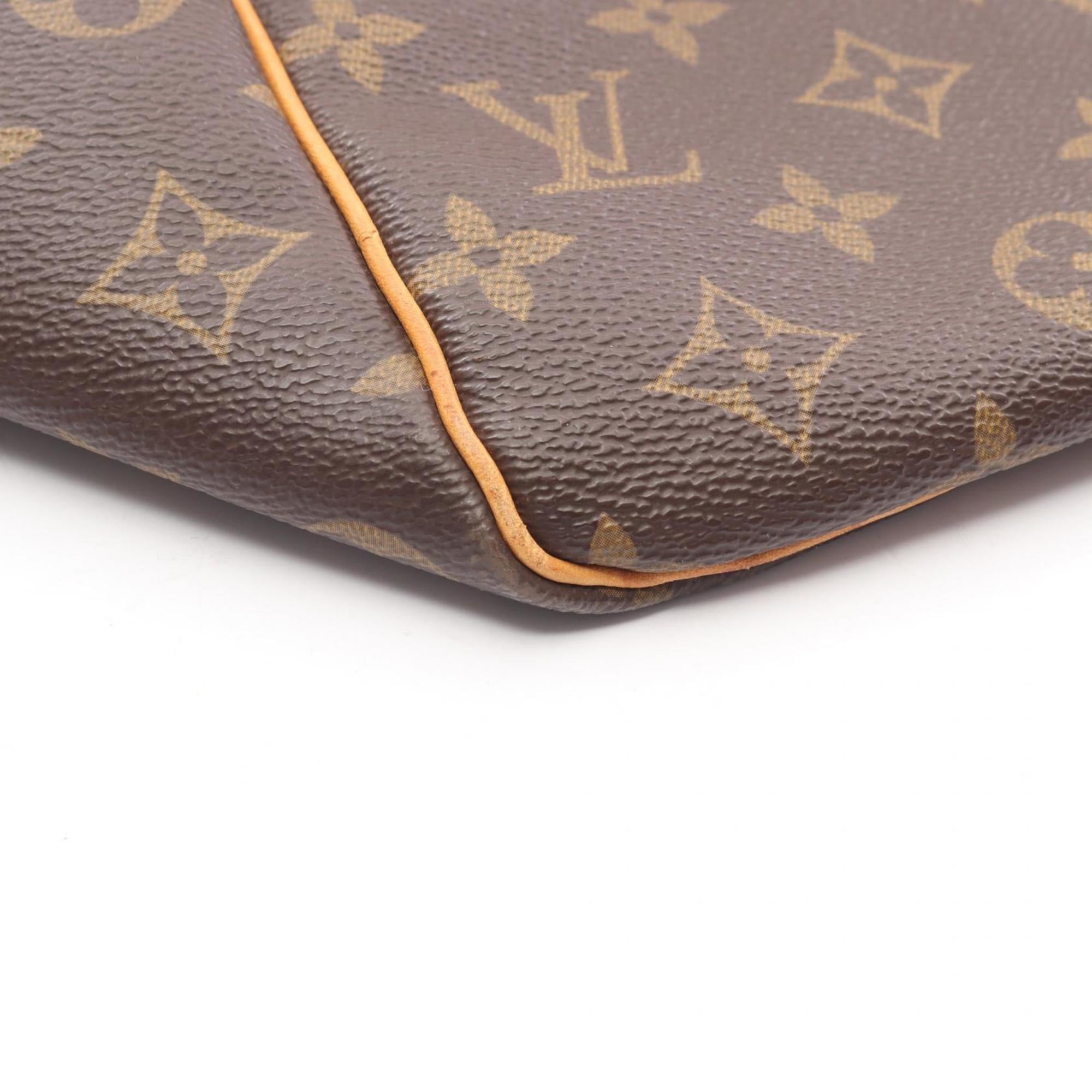 Louis Vuitton Brown Monogram Coated Canvas Leather Boston Bag