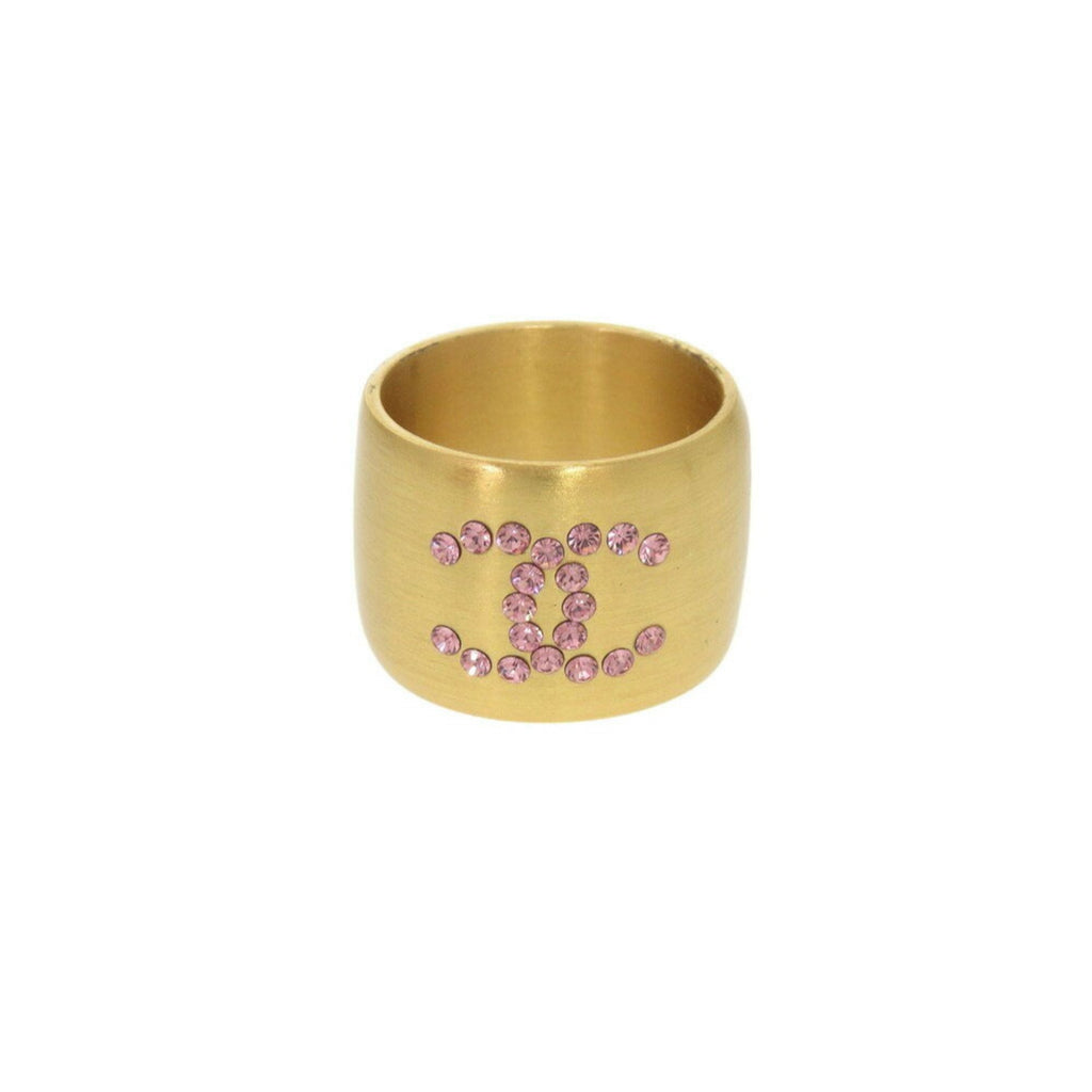 Chanel Gold Pink Gold Metal Band Ring