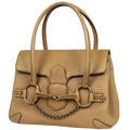 Gucci Beige Brown Leather Handbag (Pre-Owned)
