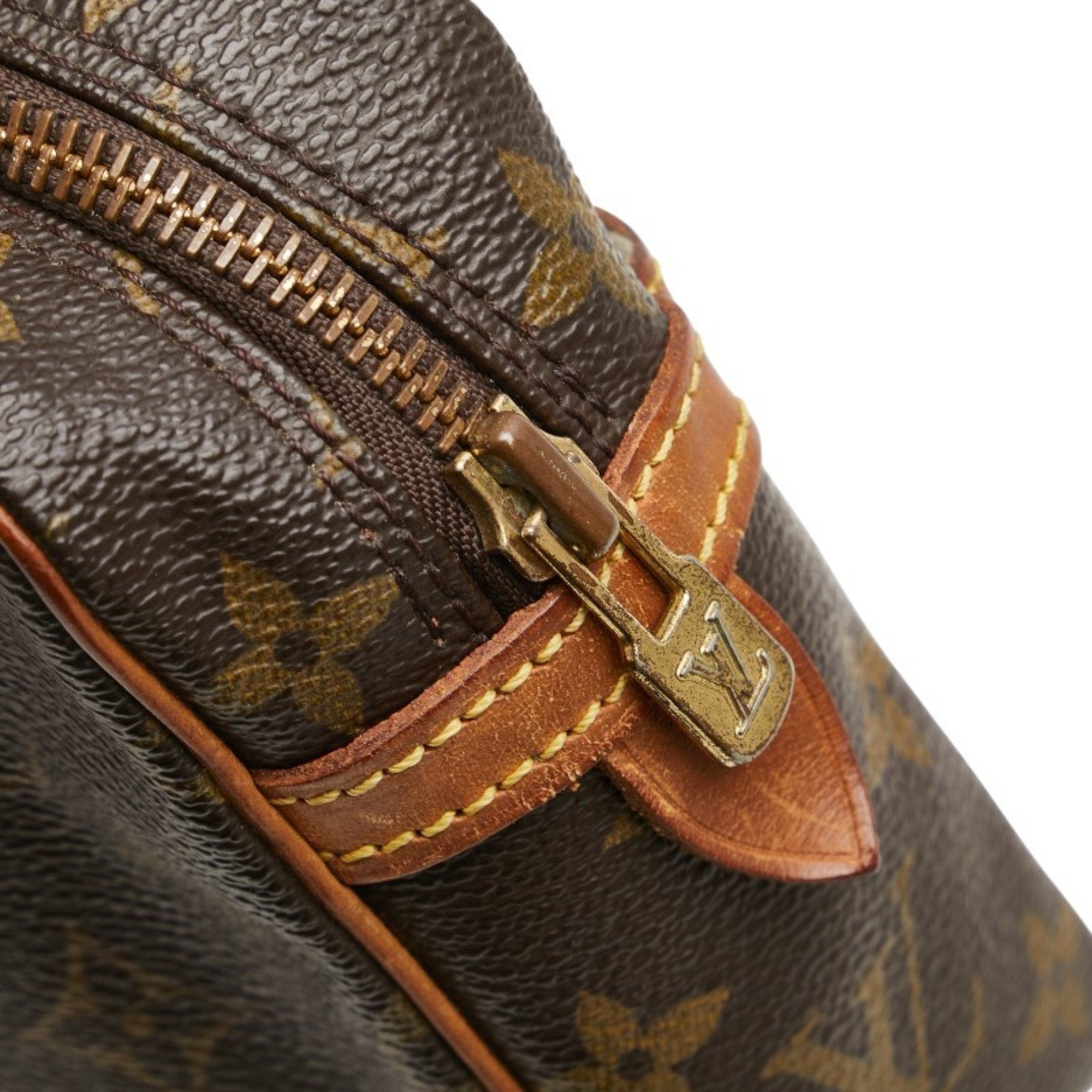 Louis Vuitton Brown Pvc Leather Clutch Bag Handbag
