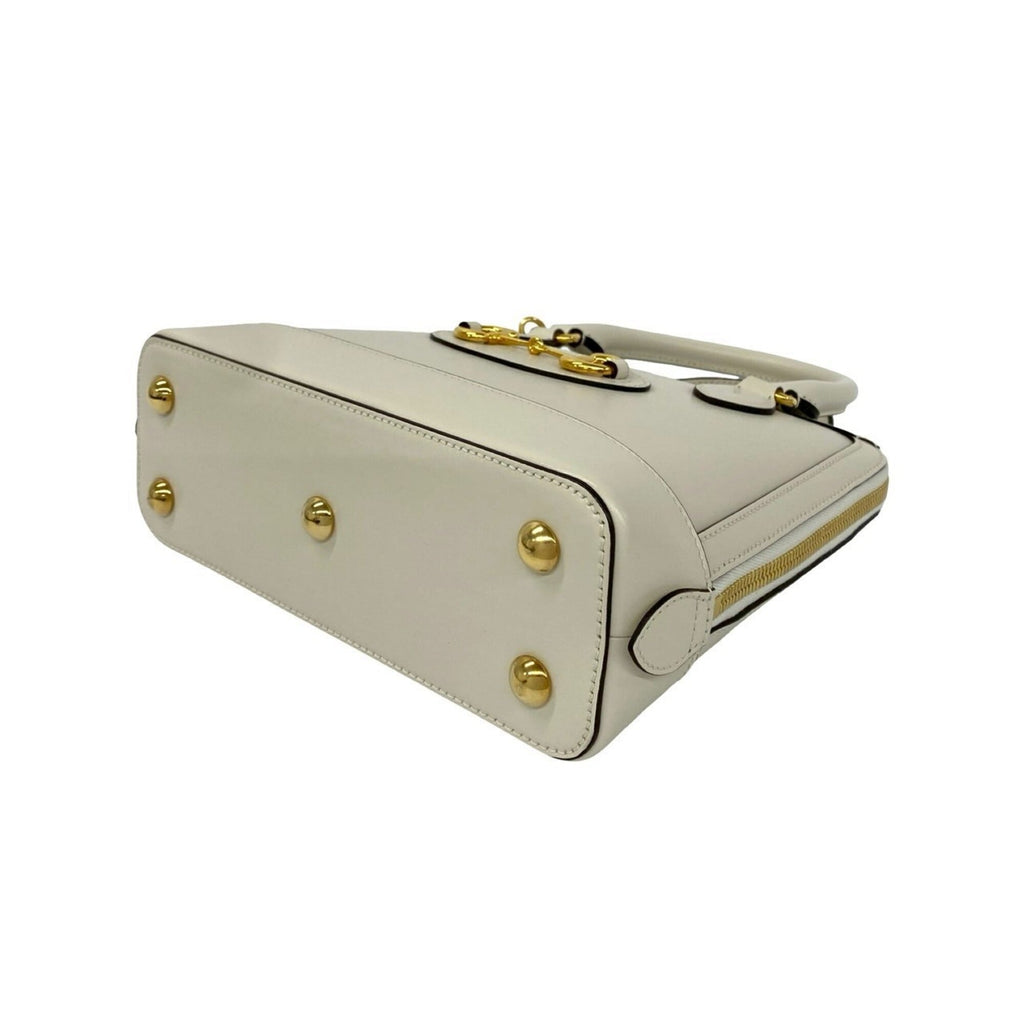 Gucci White Leather Handbag Shoulder Bag (Pre-Owned)