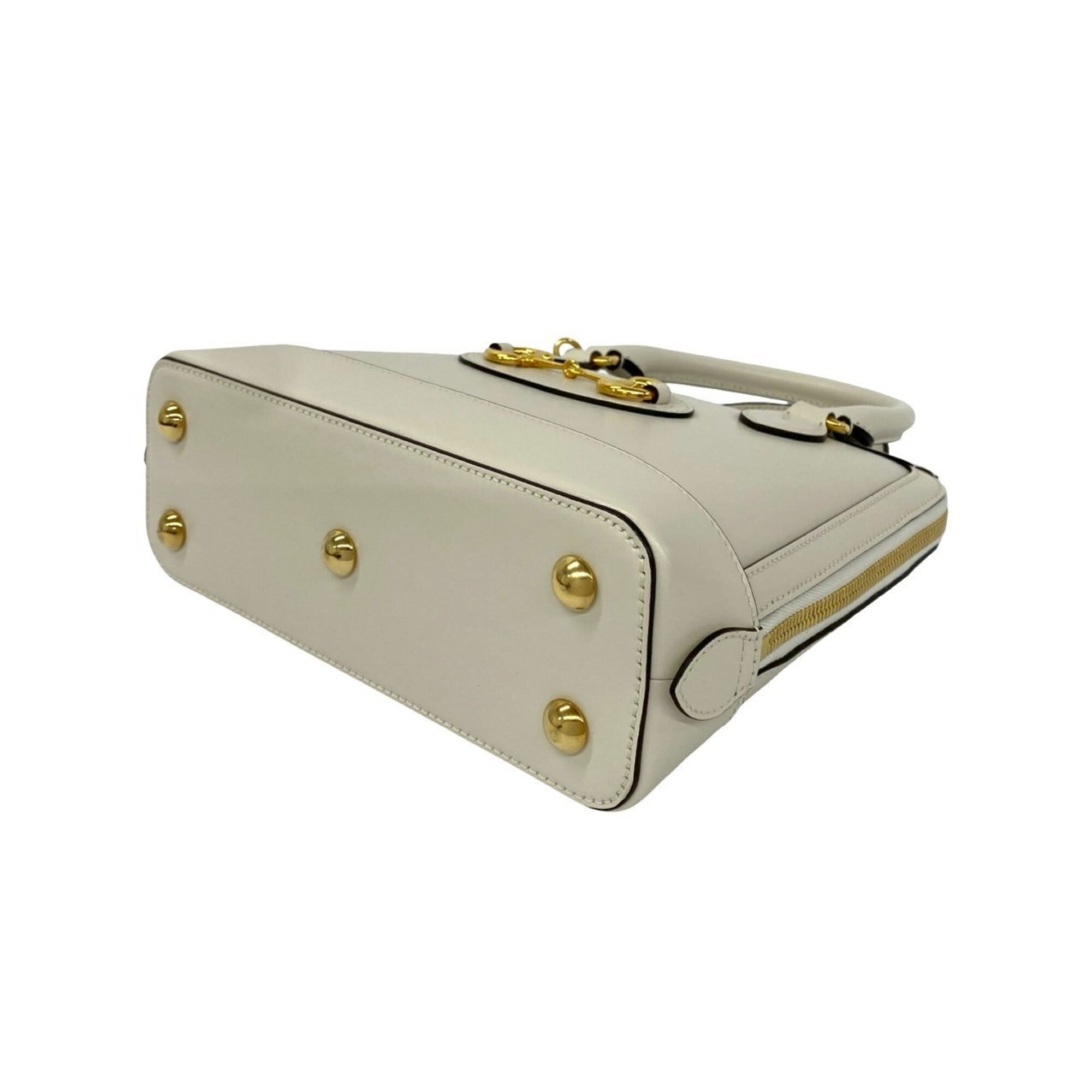 Gucci White Leather Handbag Shoulder Bag (Pre-Owned)