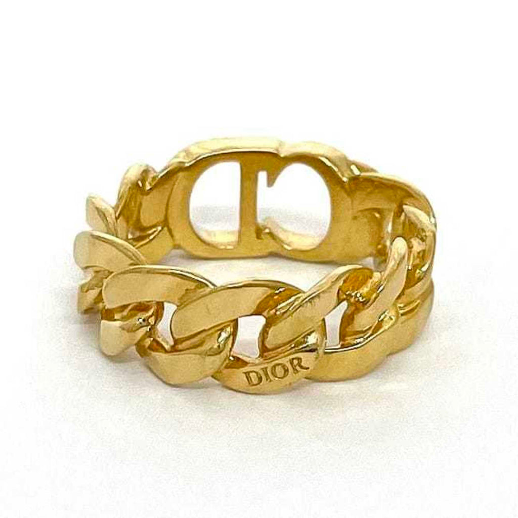 Christian Dior Gold Plating Band Ring (Pre-Owned)