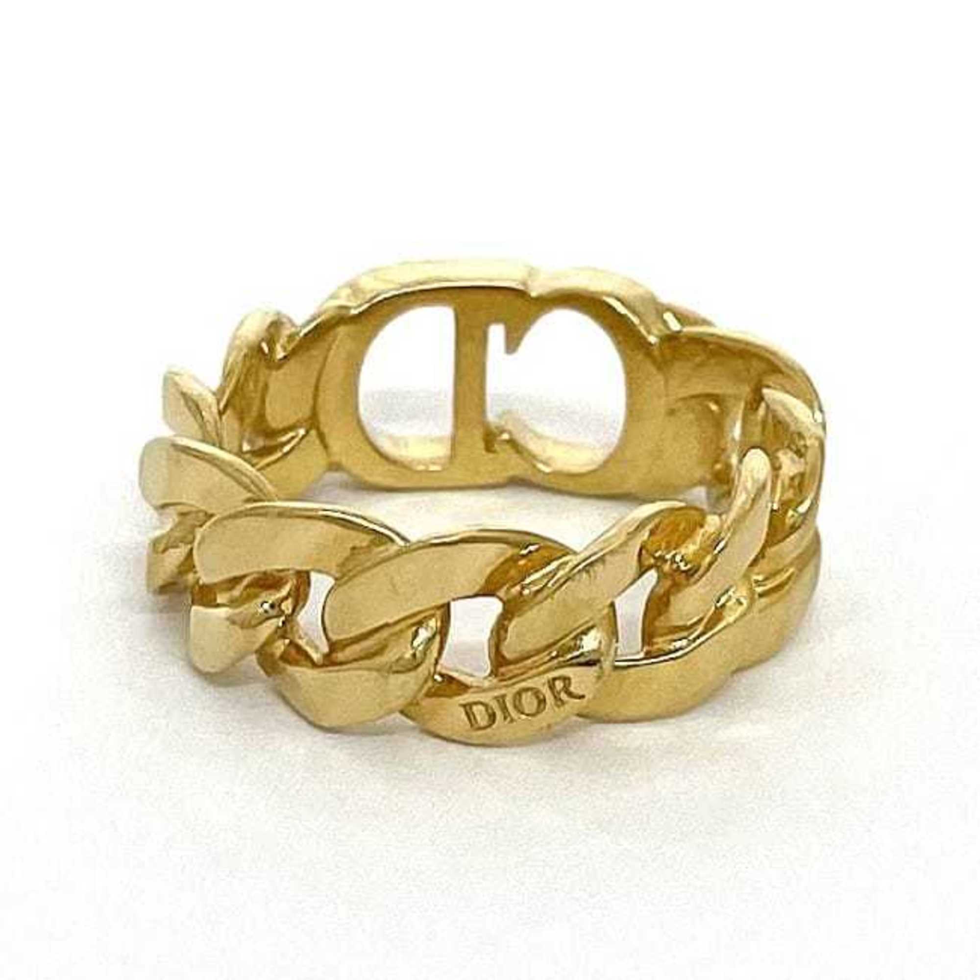 Christian Dior Gold Plating Band Ring (Pre-Owned)