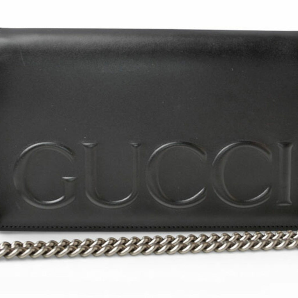 Gucci Black Leather Clutch Bag Shoulder Bag (Pre-Owned)
