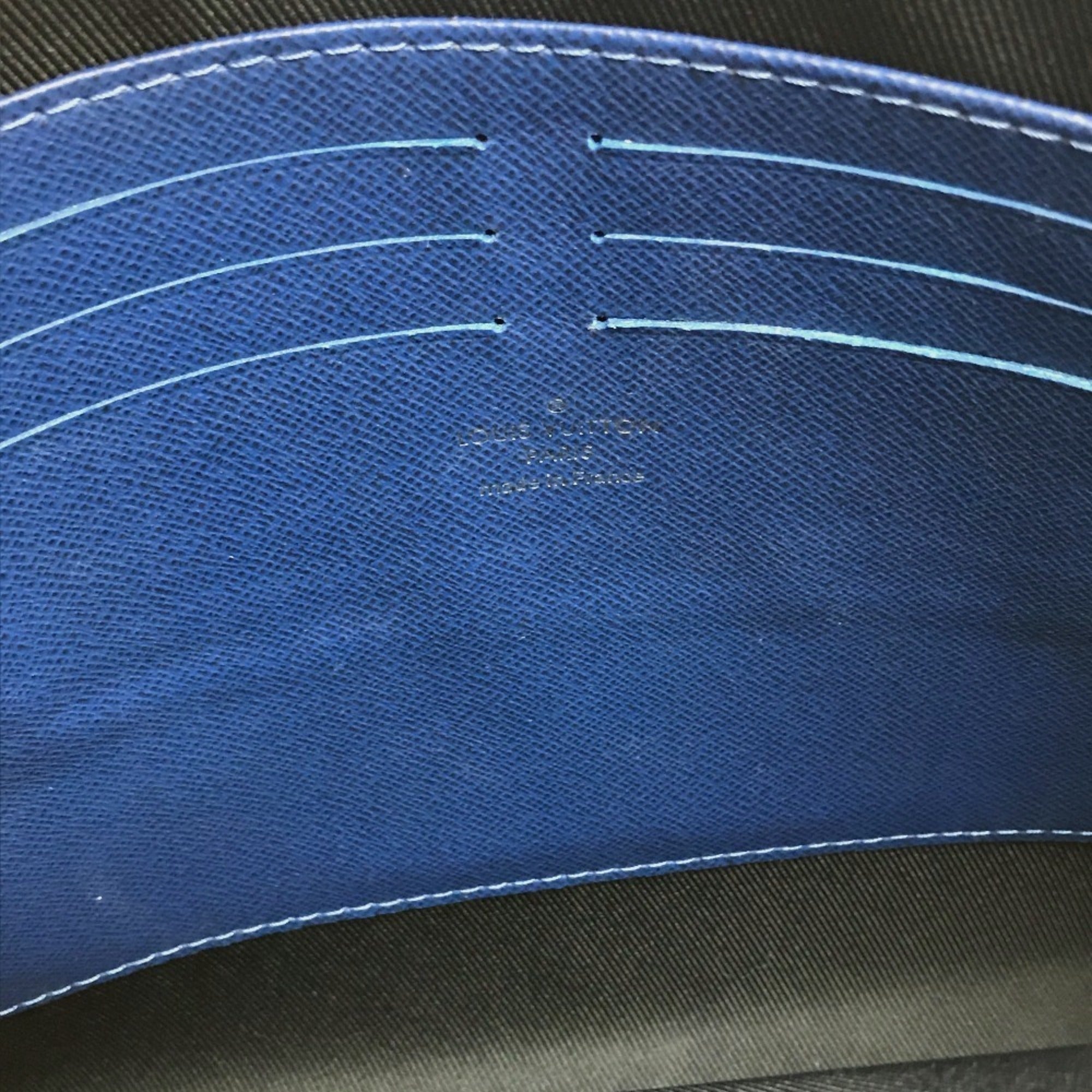 Louis Vuitton Blue Cobalt Taiga Leather Clutch Bag Pochette Pouch