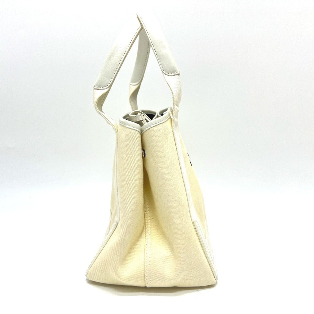 Balenciaga White Canvas Leather Handbag Tote