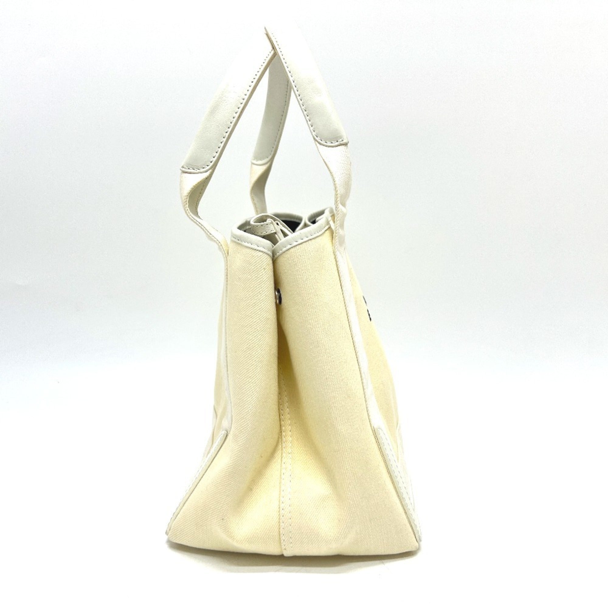 Balenciaga White Canvas Leather Handbag Tote