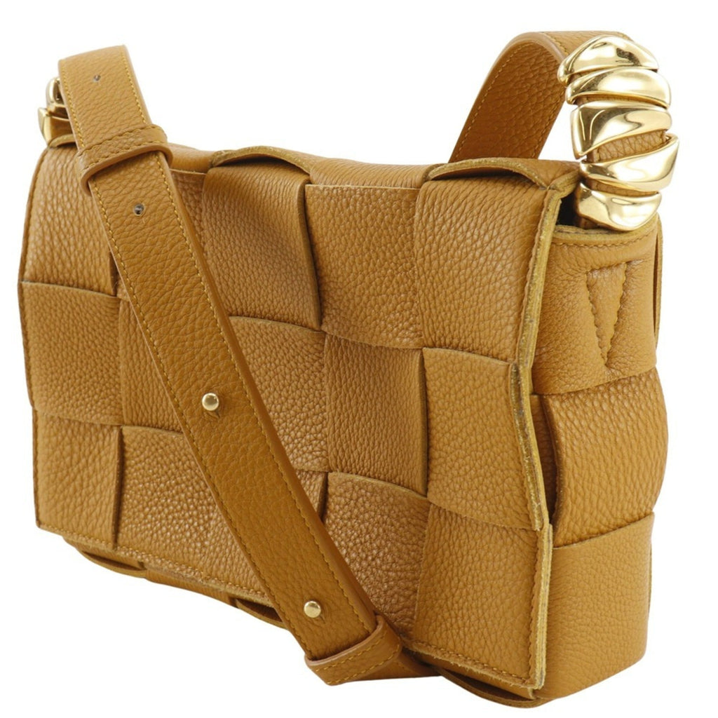 Bottega Veneta Brown Camel Leather Shoulder Bag