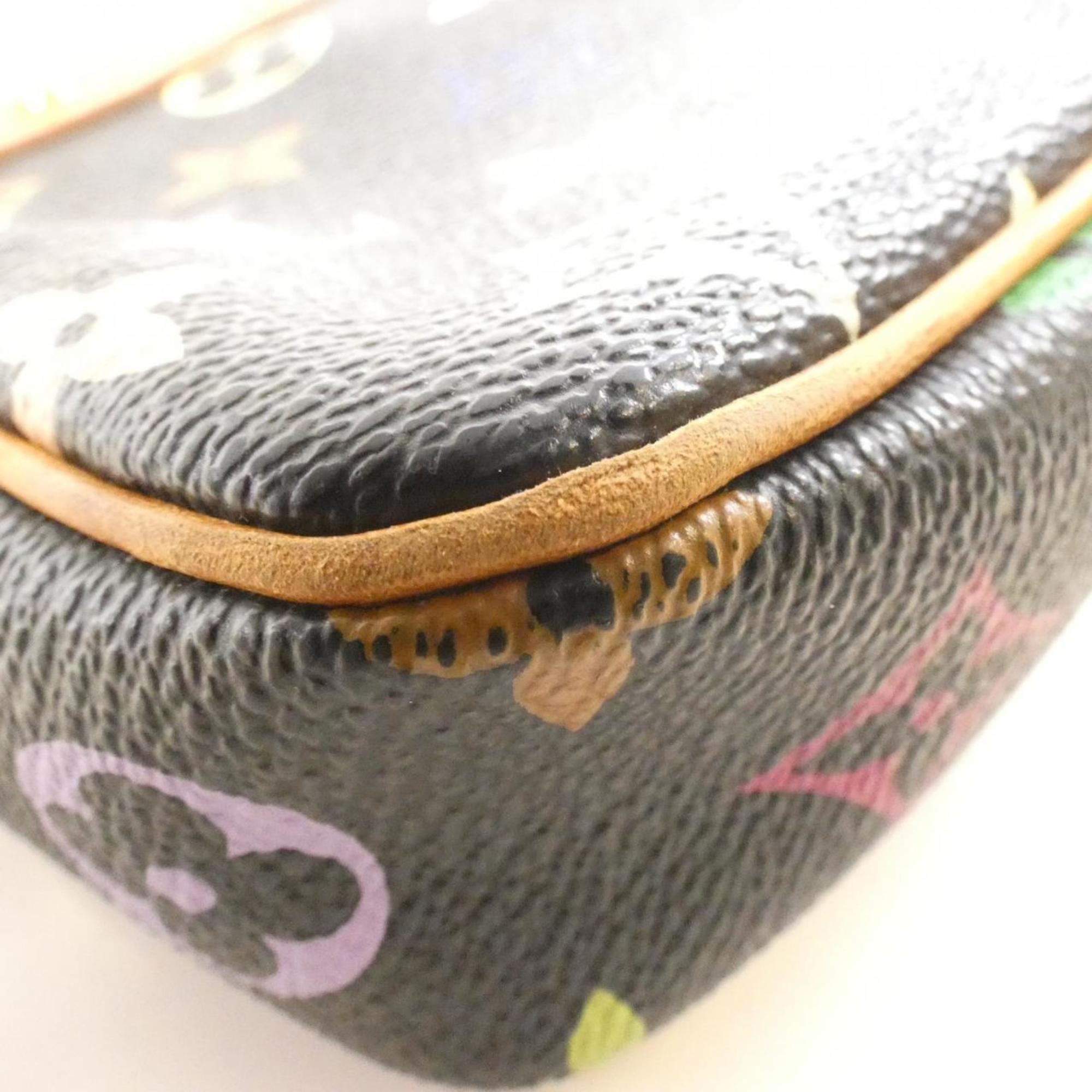 Louis Vuitton Black Multi-Color Coated Canvas Pochette Pouch