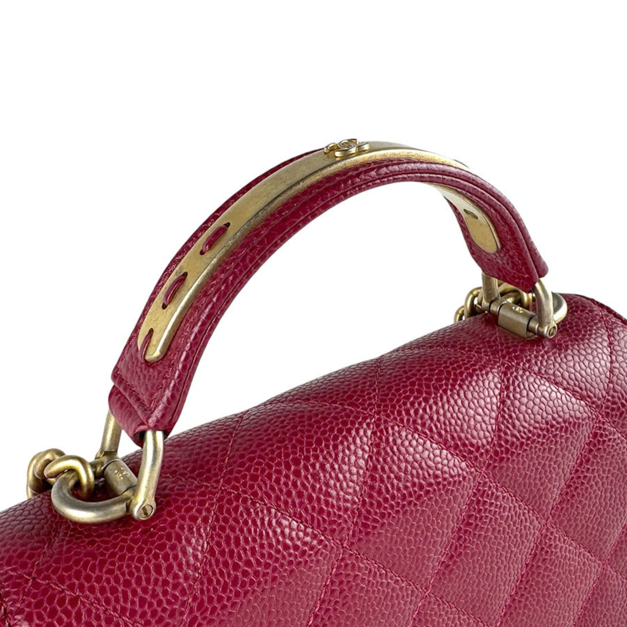 Chanel Pink Grained Calfskin Shoulder Bag