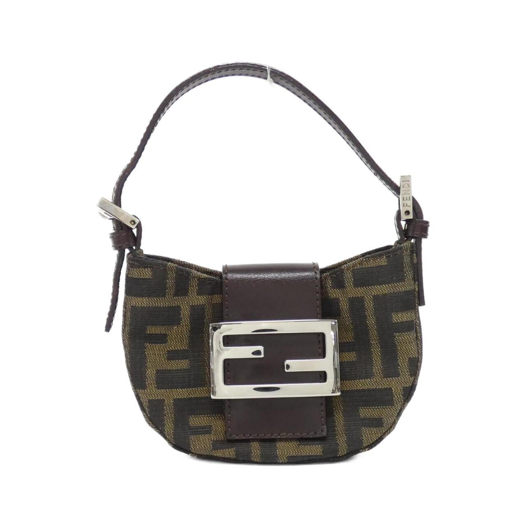 Fendi Silver Canvas Handbag