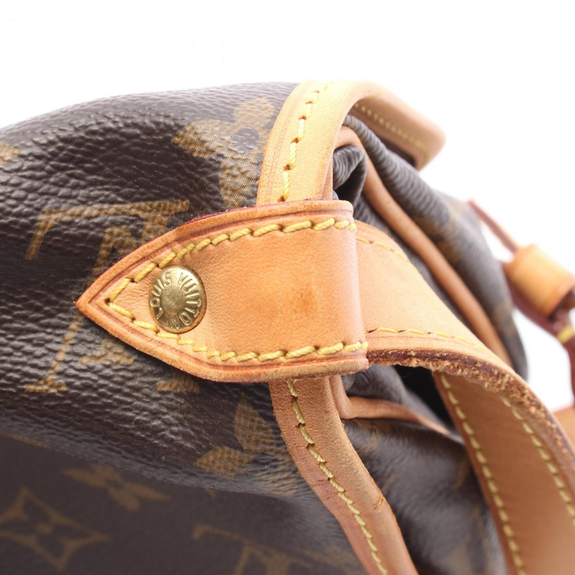 Louis Vuitton Brown Coated Canvas Leather Shoulder Bag