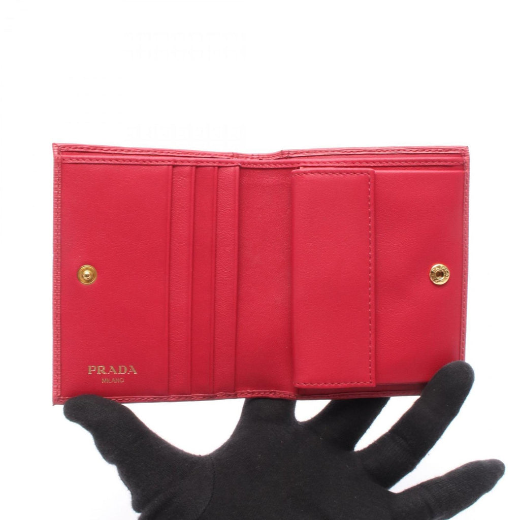 Prada Pink Leather Wallet (Bi-Fold)